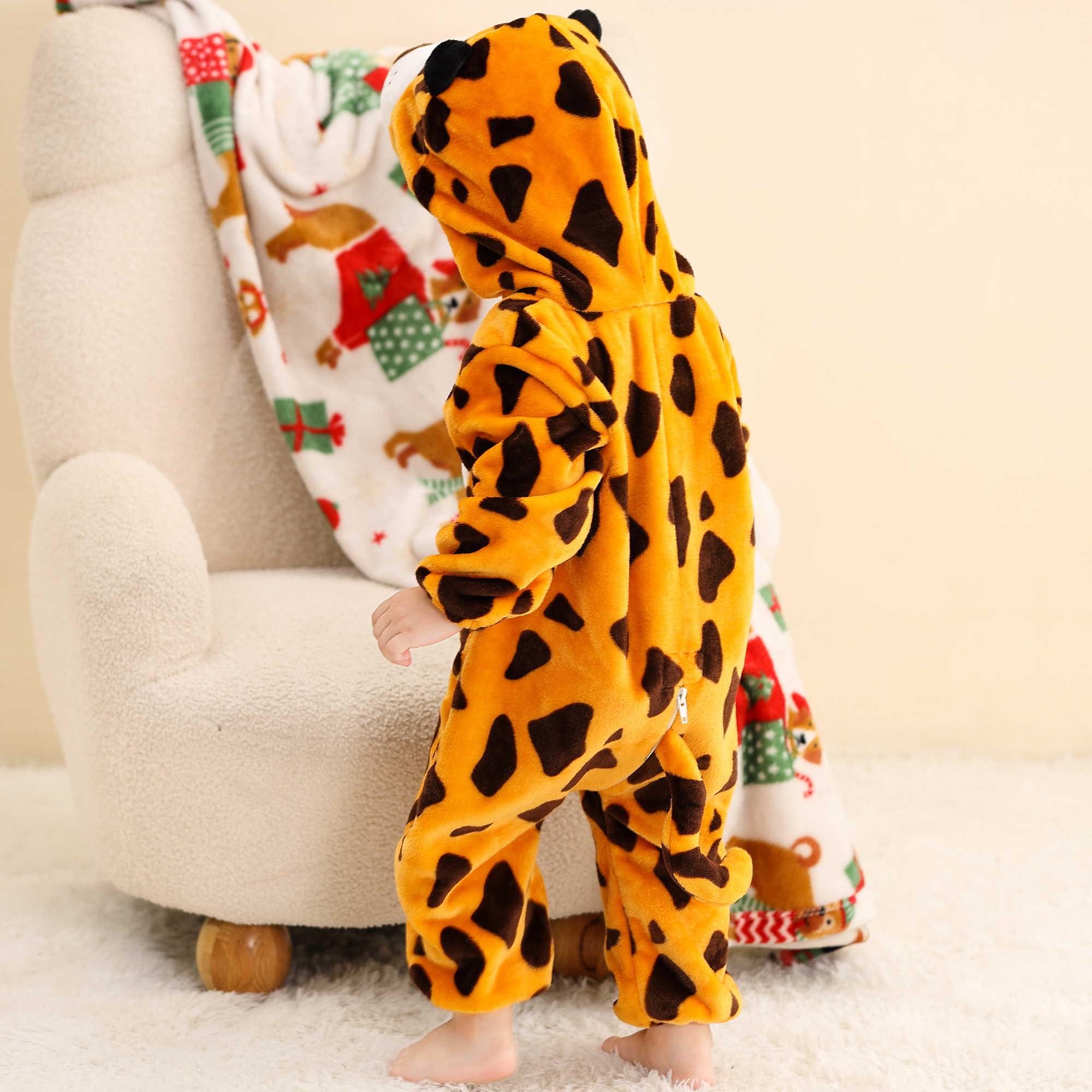 PIJAMA HIPOALERGENICO PARA BEBE LEOPARDO NARANJA - MICHLEY - 6