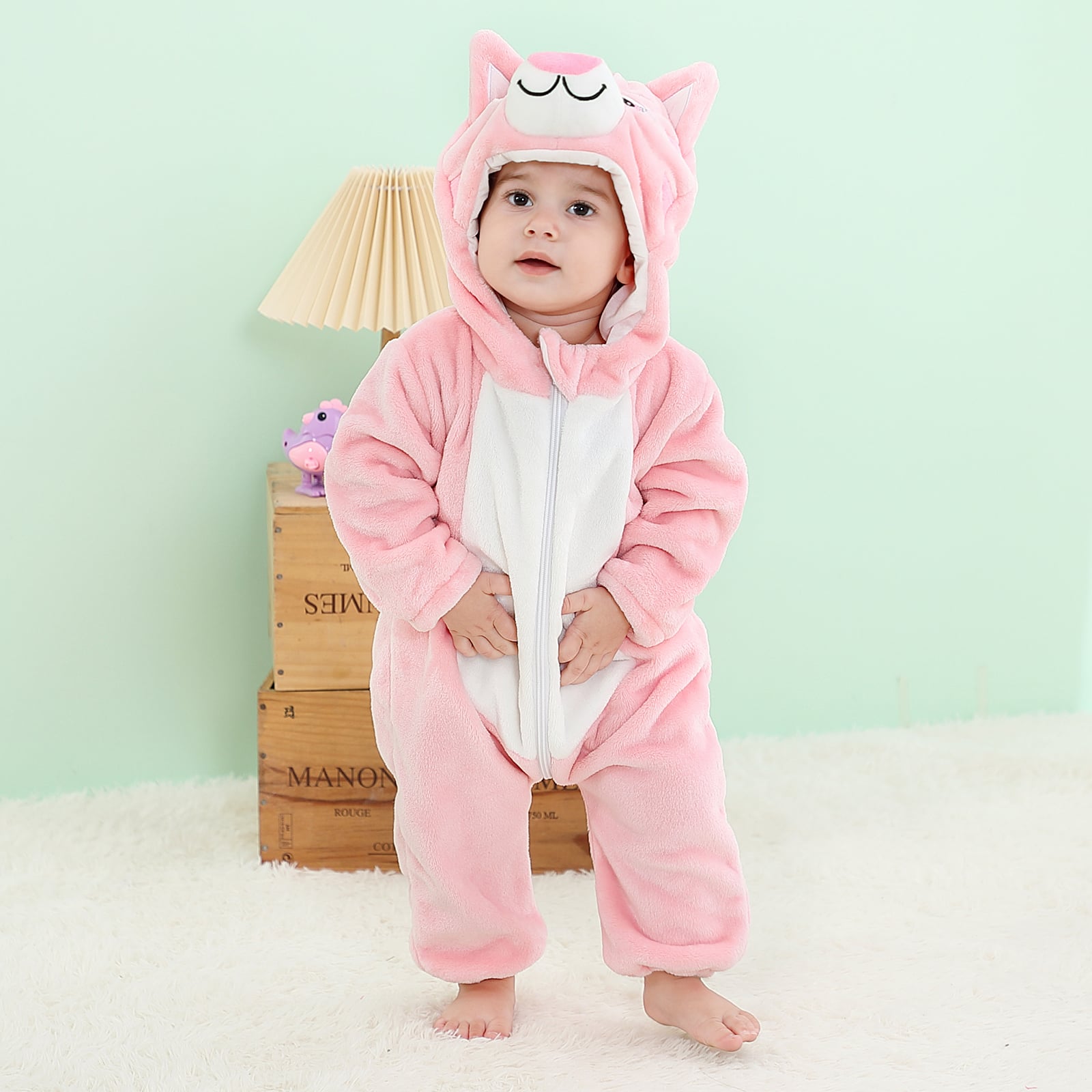 PIJAMA HIPOALERGENICO PARA BEBE GATITA ROSA - MICHLEY - 4
