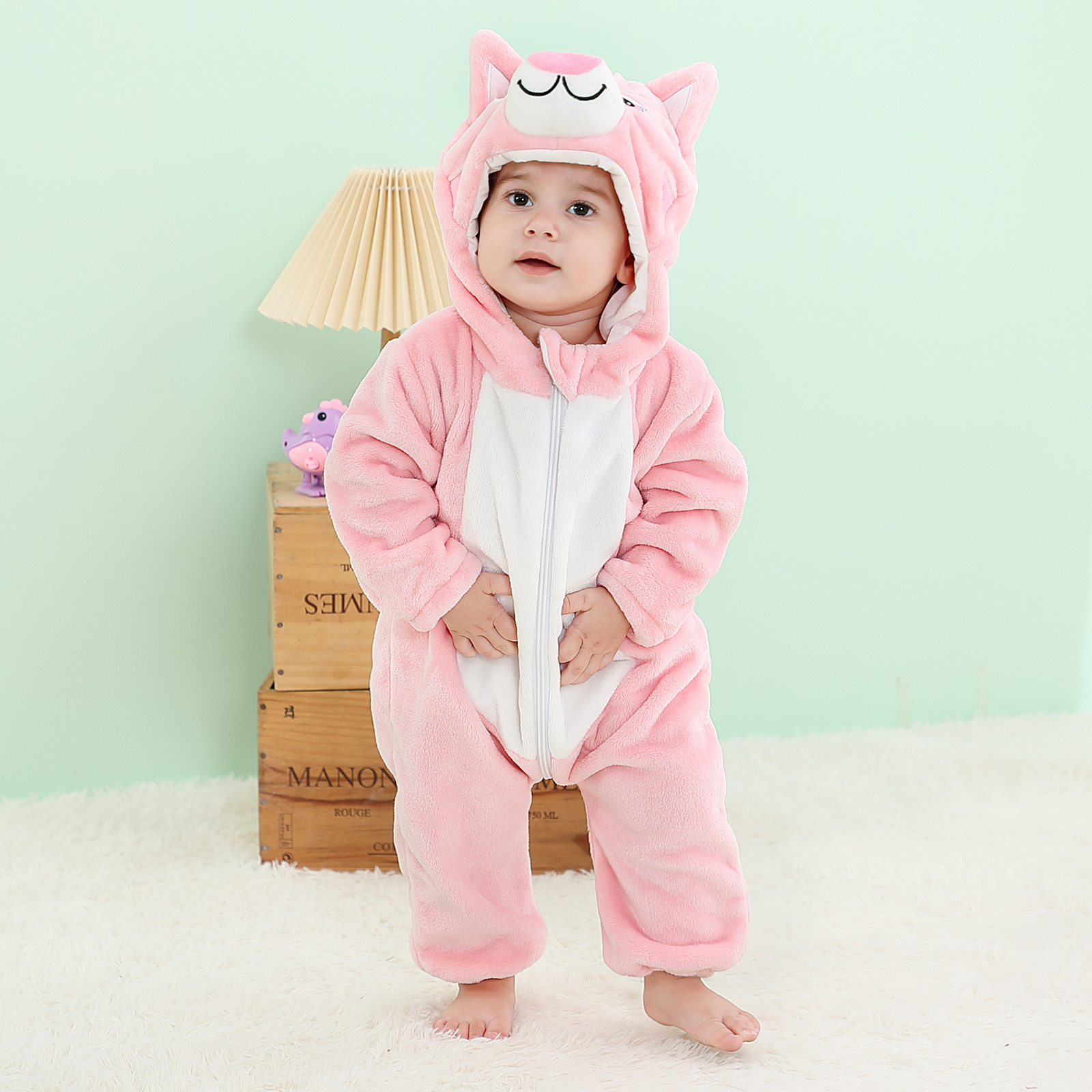 PIJAMA HIPOALERGENICO PARA BEBE GATITA ROSA - MICHLEY - 4