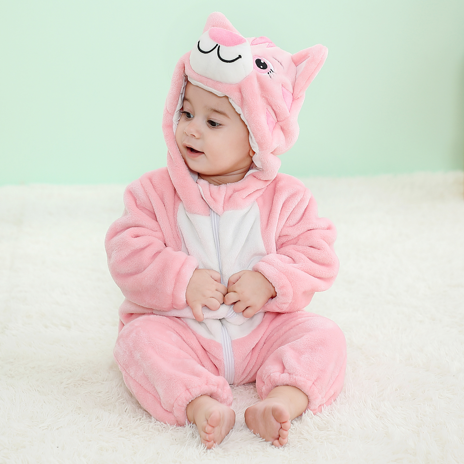 PIJAMA HIPOALERGENICO PARA BEBE GATITA ROSA - MICHLEY - 5