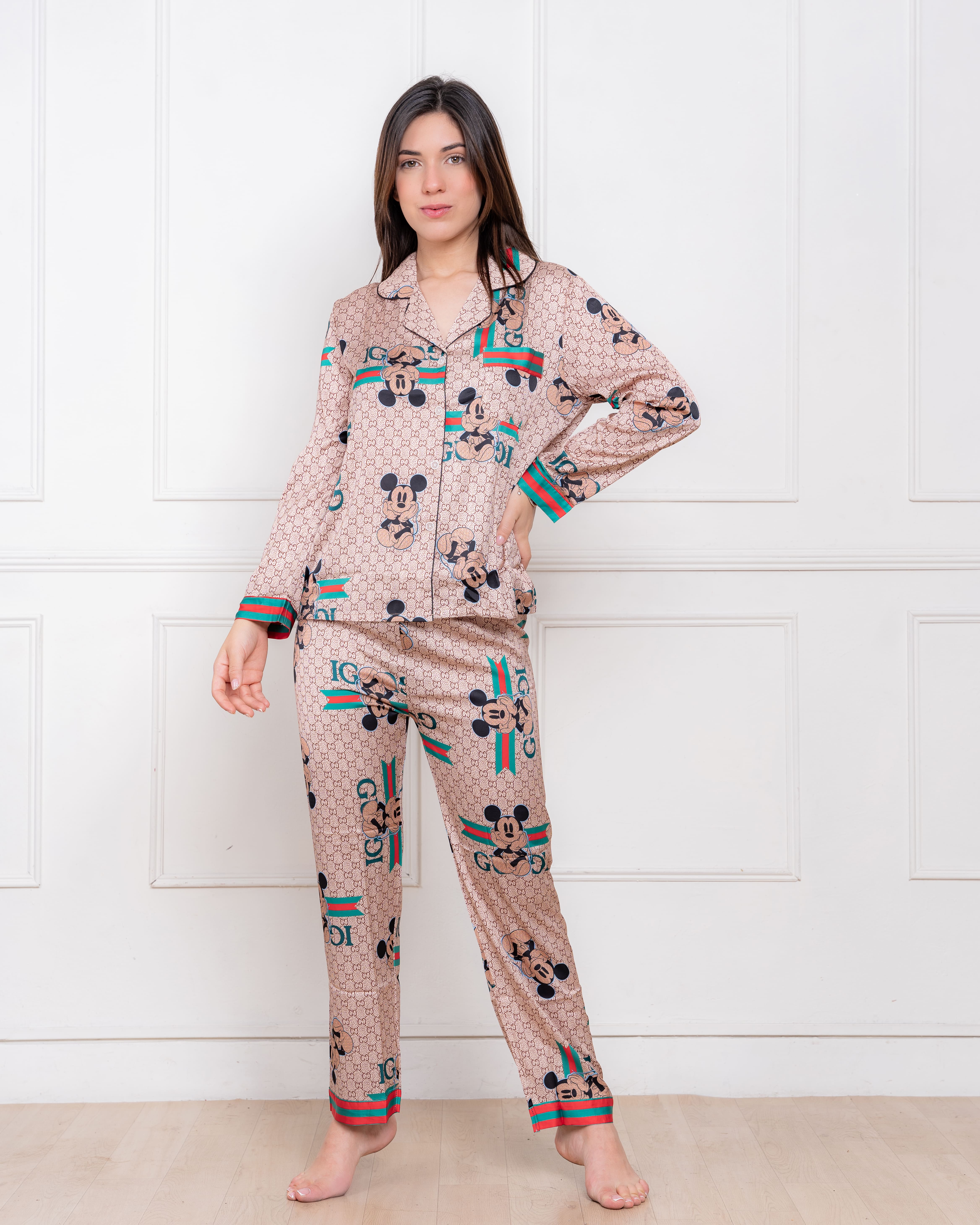 PIJAMA  SATIN MUJER EXCLUSIVO  CHICLE - 1