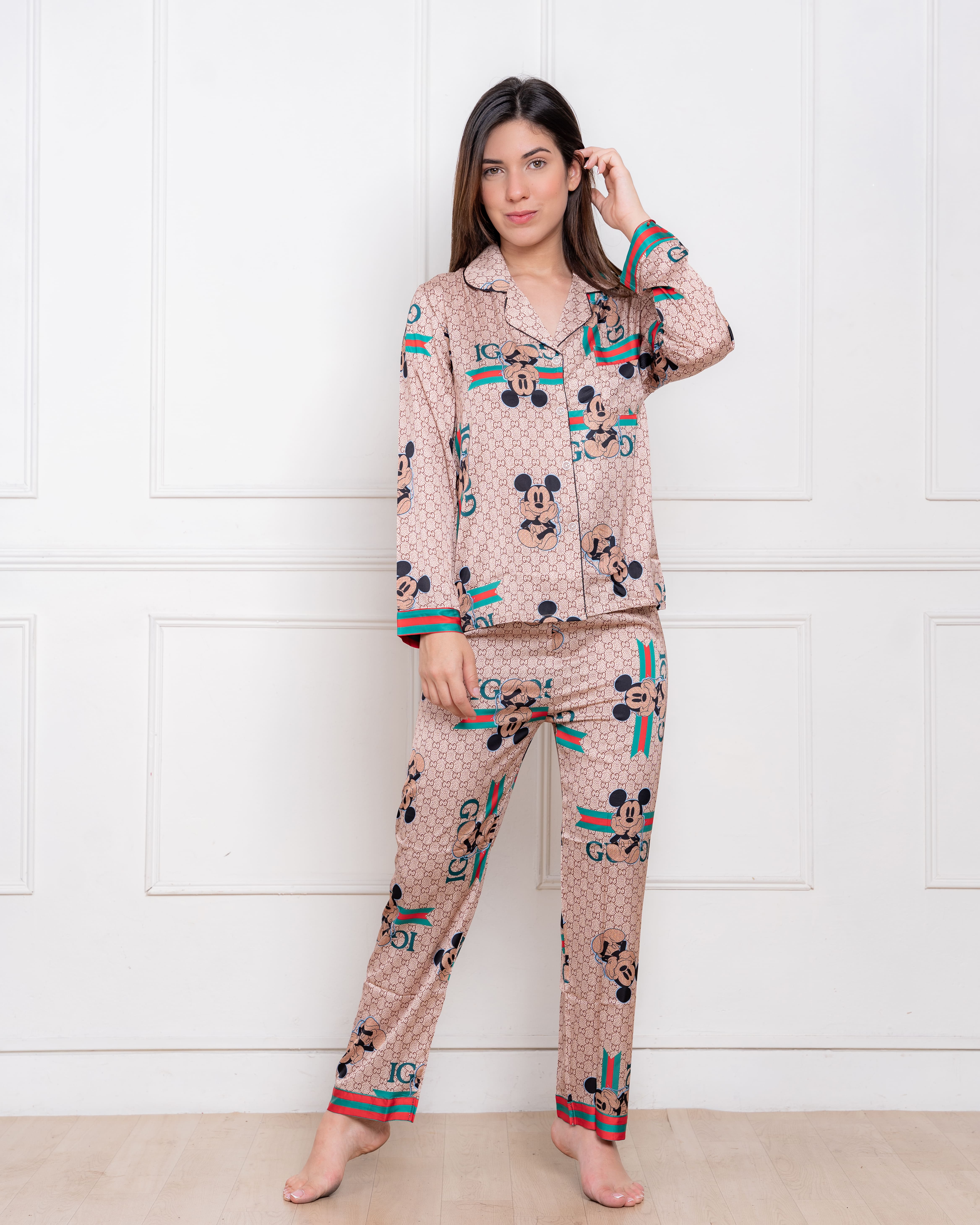PIJAMA  SATIN MUJER EXCLUSIVO  CHICLE - 2