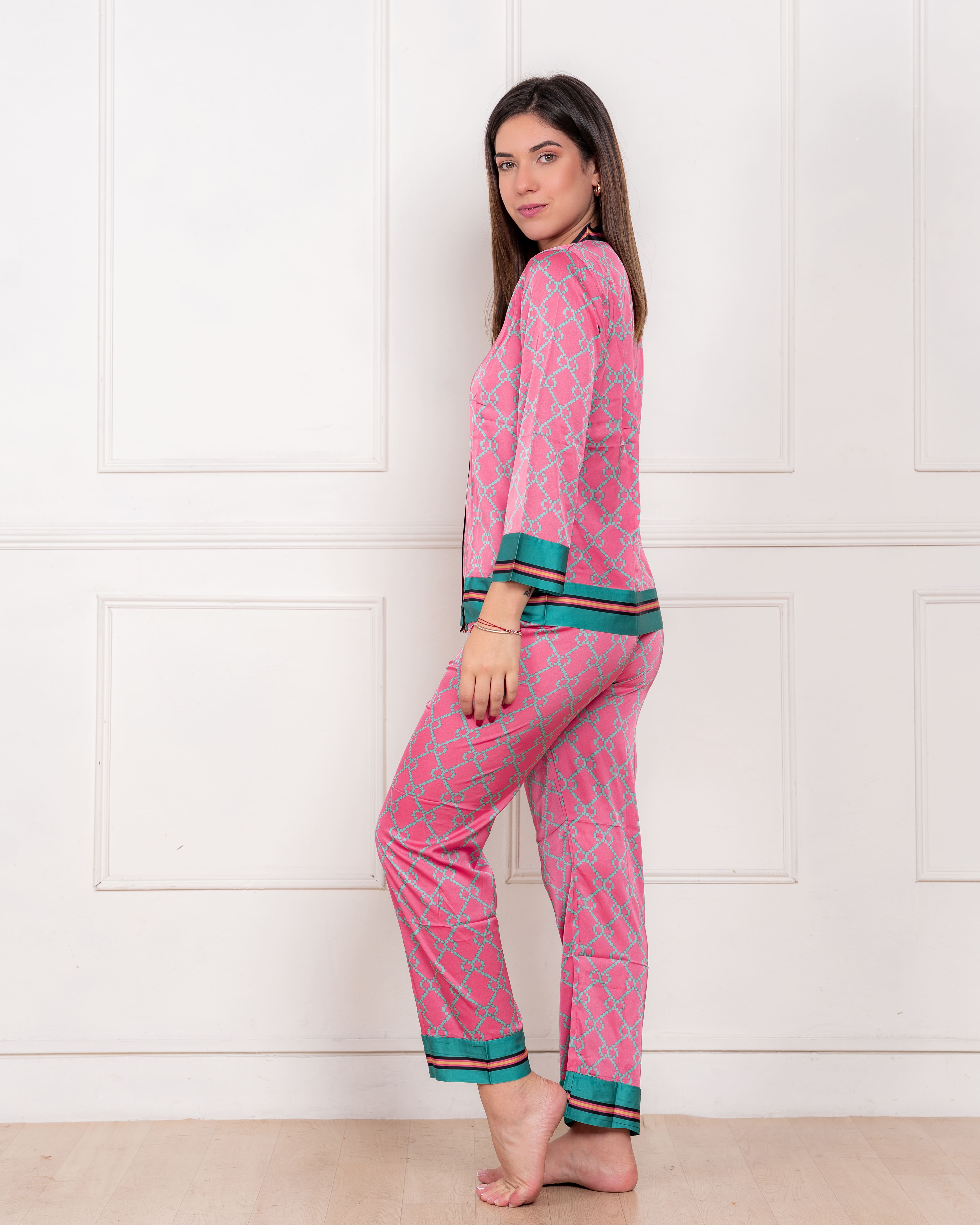 PIJAMA SATIN MUJER EXCLUSIVO CHICLE - 3