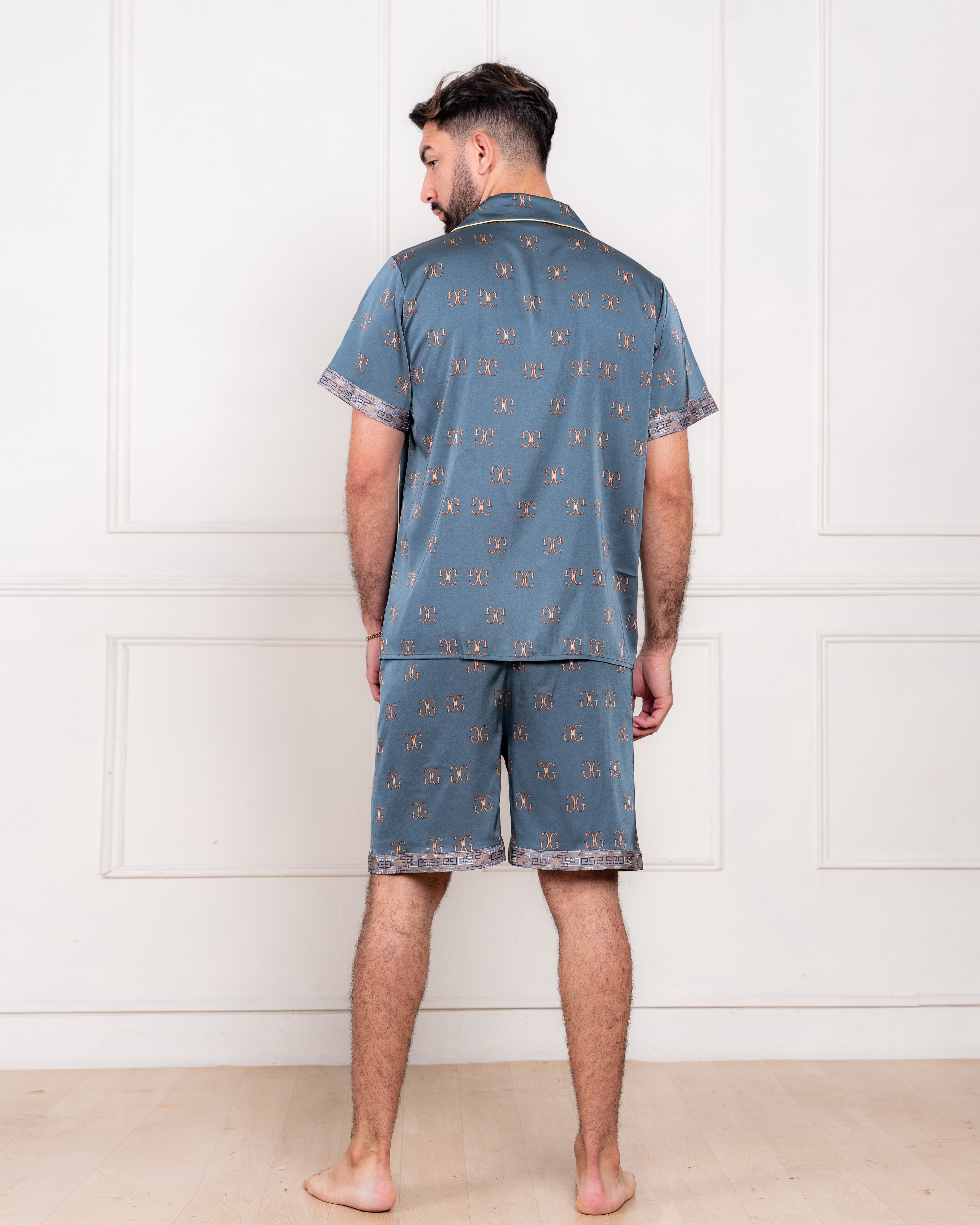 PIJAMA SATIN HOMBRE EXCLUSIVO VERDE 3 PIEZAS - 5