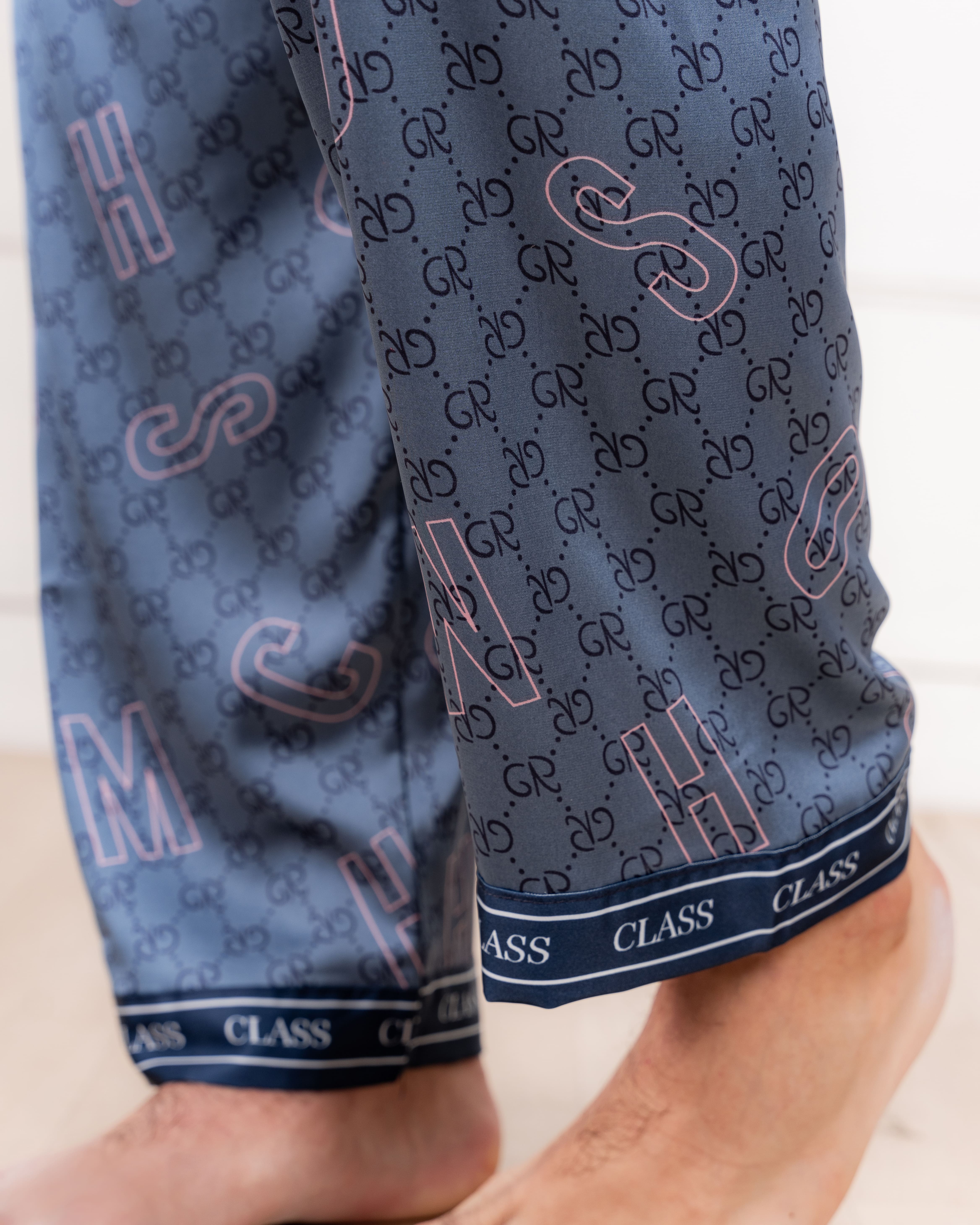 PIJAMA SATIN HOMBRE EXCLUSIVO ACERO 3 PIEZAS - 7