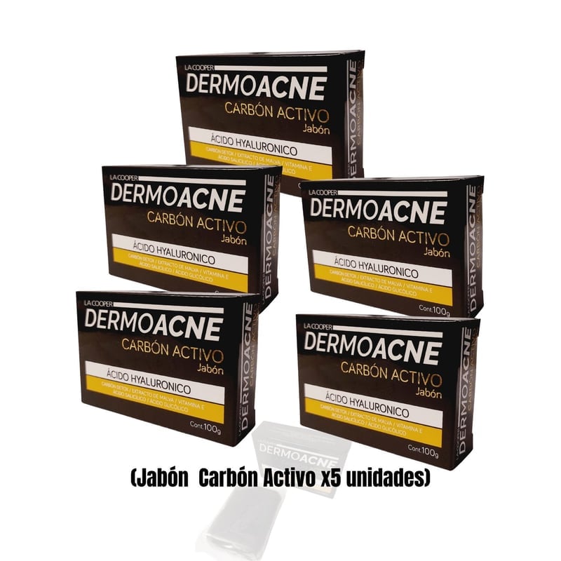 PACK 5 JABON OEM CARBON ACTIVO DERMOACNE - 1