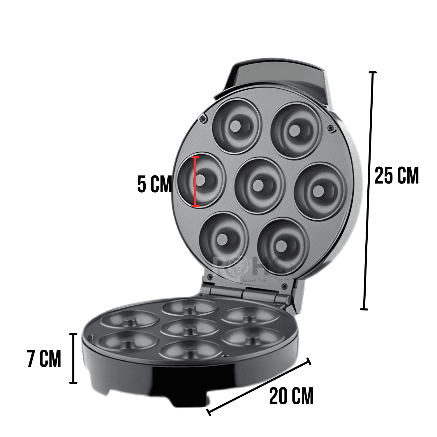 MÁQUINA CIRCULAR PARA DONAS RAF 1000W ANTIADHERENTE ELÉCTRICA DE 7 CAVIDADES - 3