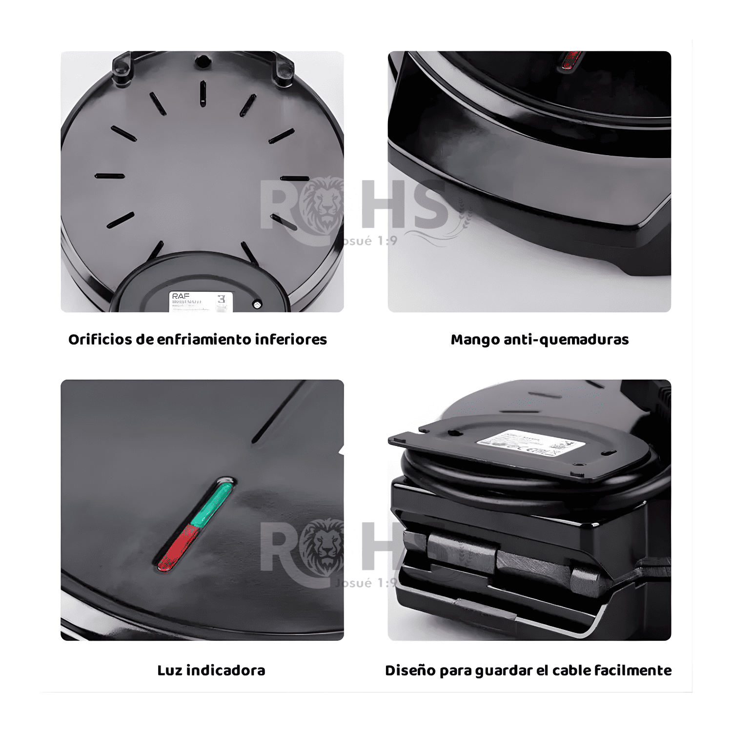 MÁQUINA CIRCULAR PARA DONAS RAF 1000W ANTIADHERENTE ELÉCTRICA DE 7 CAVIDADES - 6