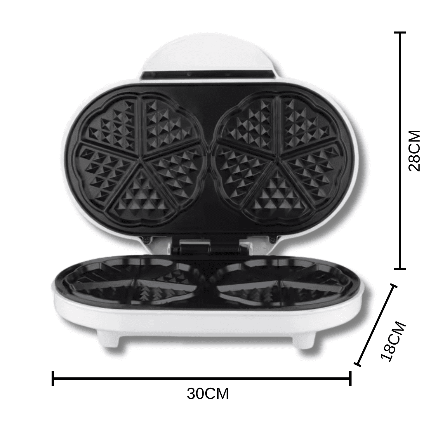 WAFFLERA ELÉCTRICA RAF 1200W DOBLE ANTIADHERENTE PARA 2 WAFFLES SIMULTÁNEOS - 3