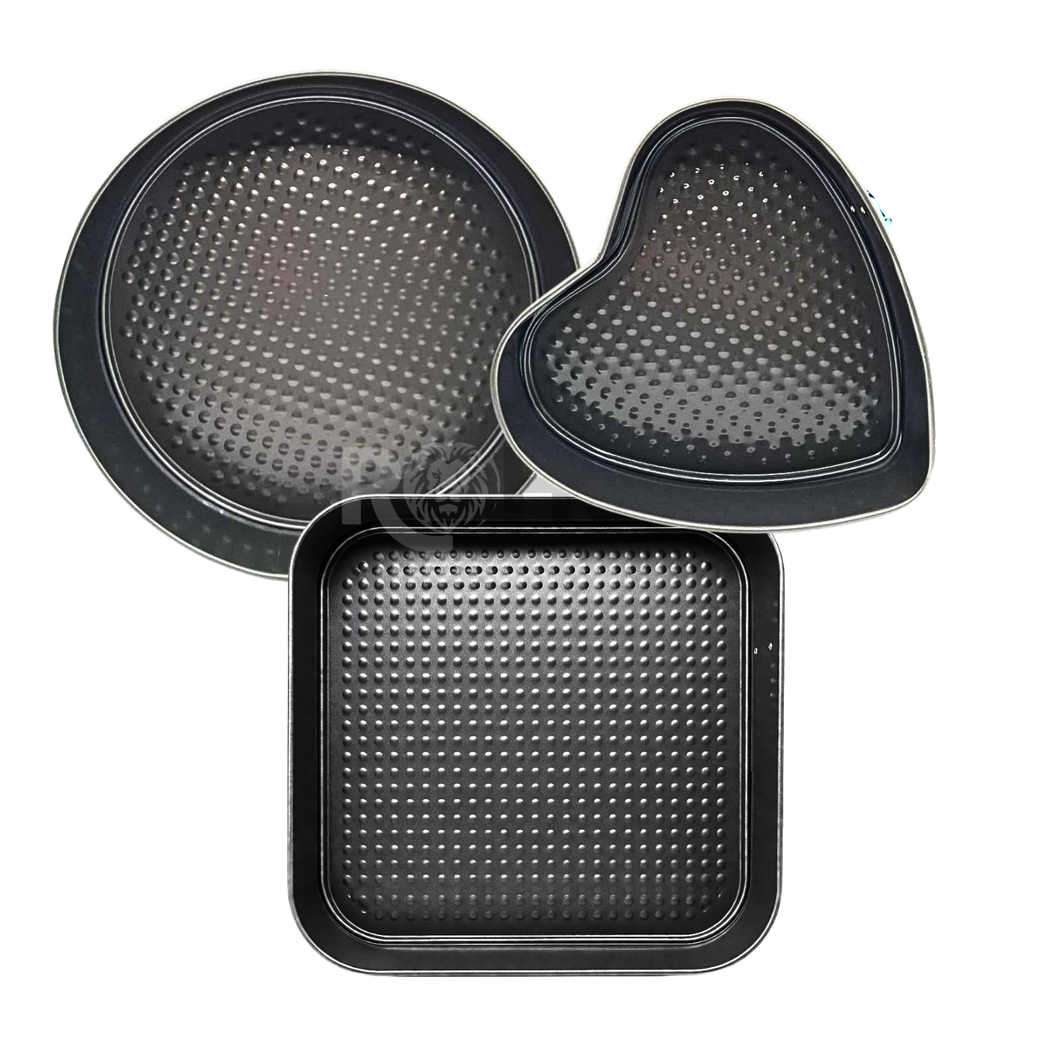SET DE 3 MOLDES DESMONTABLES ANTIADHERENTES DE METAL REDONDO CORAZÓN Y CUADRADO + KIT DE DECORACIÓN CON BOQUILLAS Y MANGA - 4
