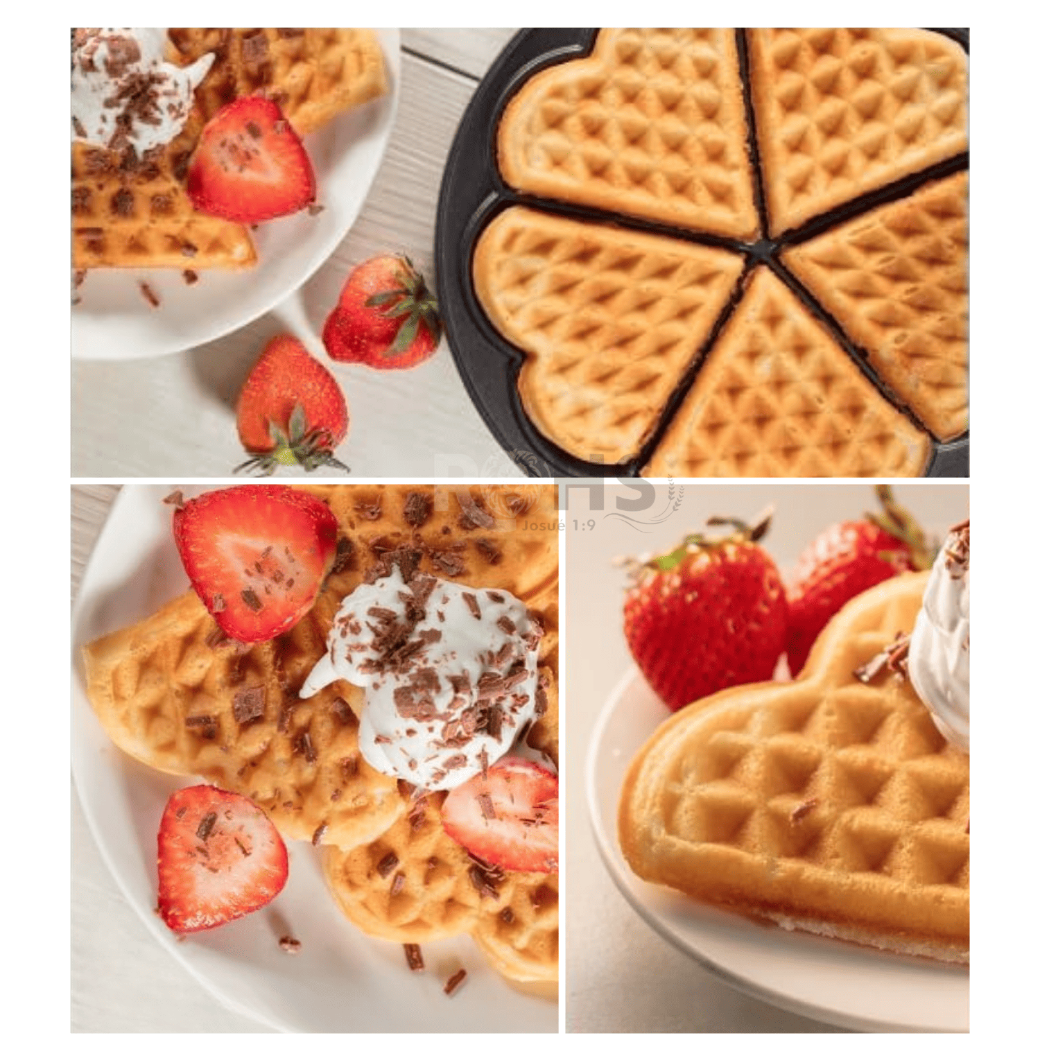 WAFFLERA ELÉCTRICA BOMA 1000W ANTIADHERENTE CON DISEÑO DE CORAZÓN 5 SECCIONES - 2