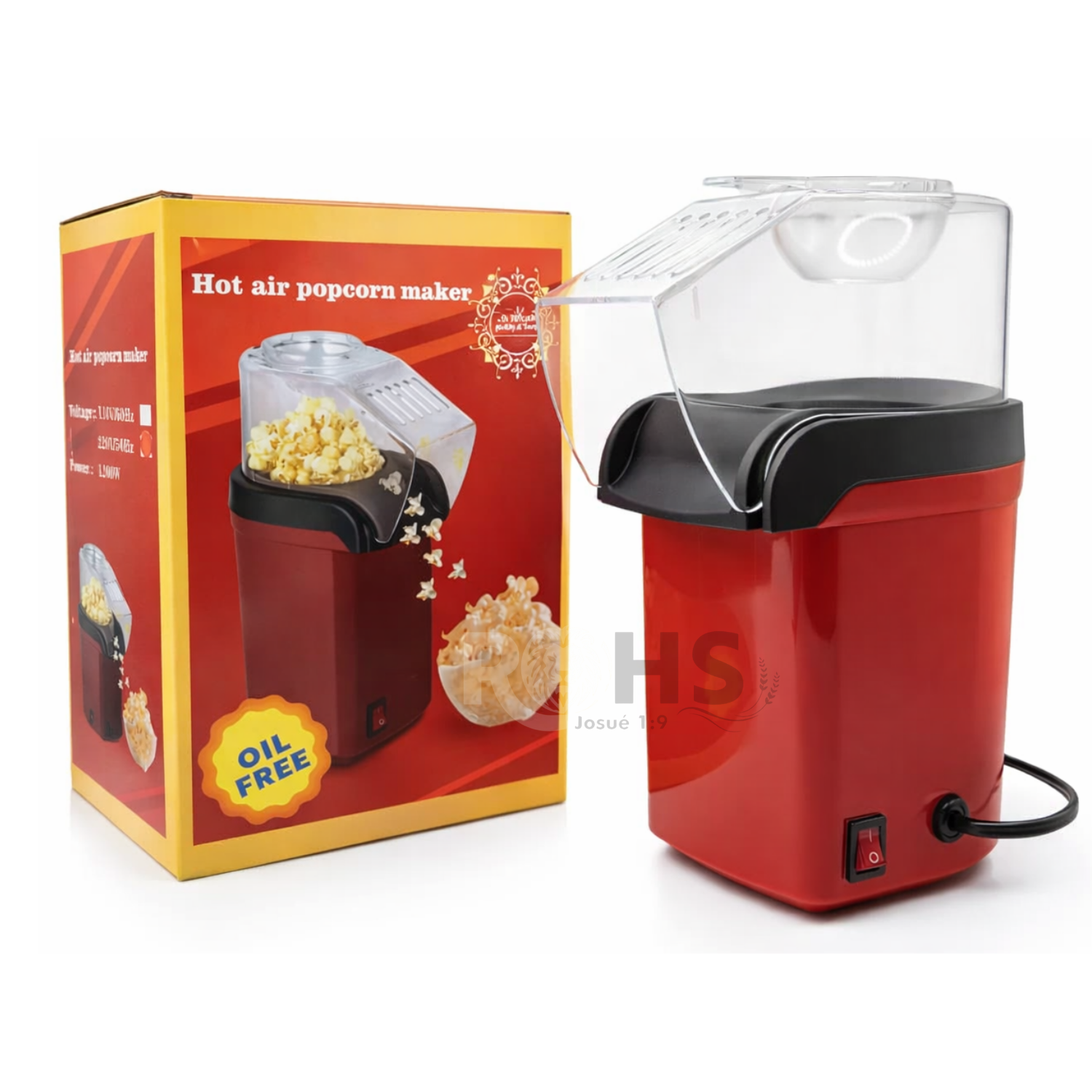 MÁQUINA DE PALOMITAS DE MAÍZ ELÉCTRICA 1200W SIN ACEITE TIPO AIR POPPER - 3