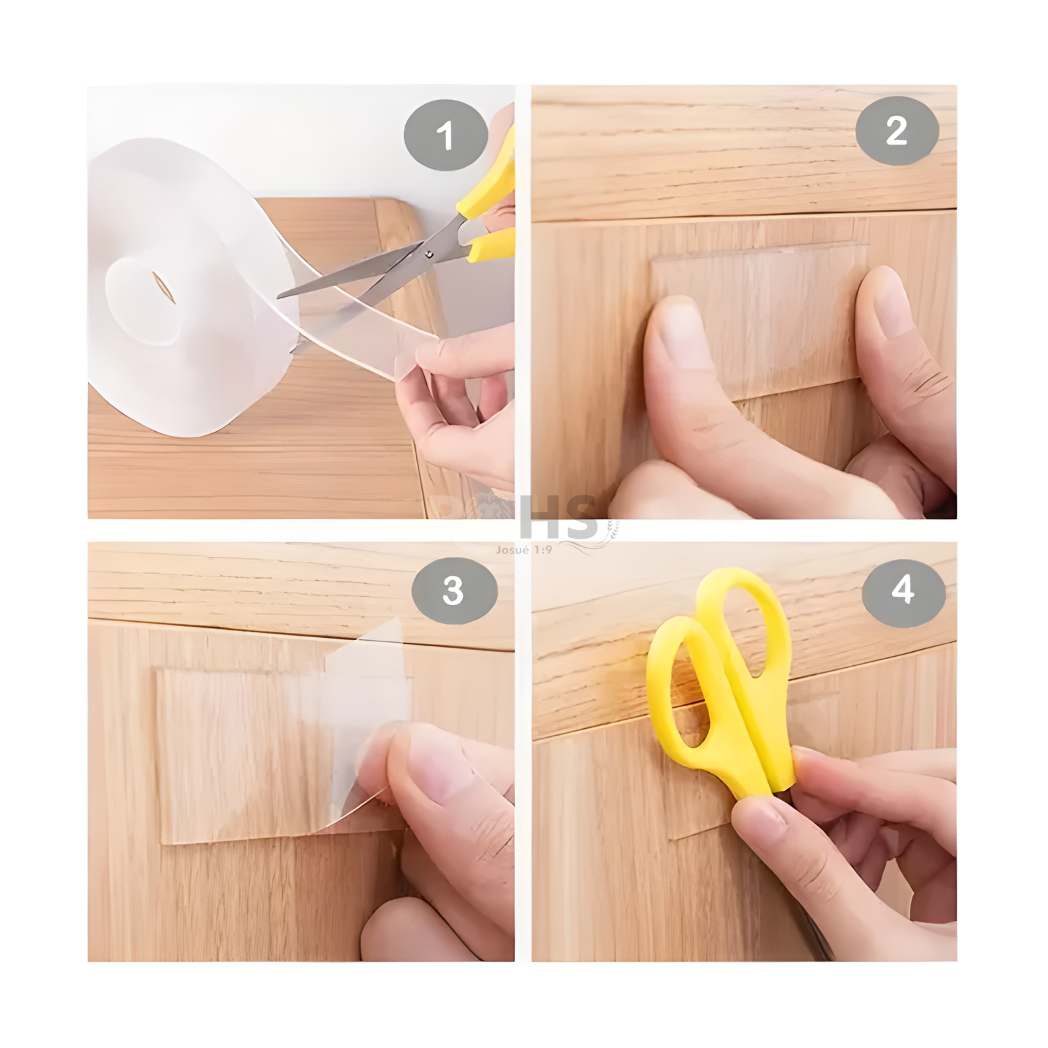 CINTA ADHESIVA DOBLE CARA RESISTENTE AL AGUA REUTILIZABLE PACK 2 UNIDADES - 3
