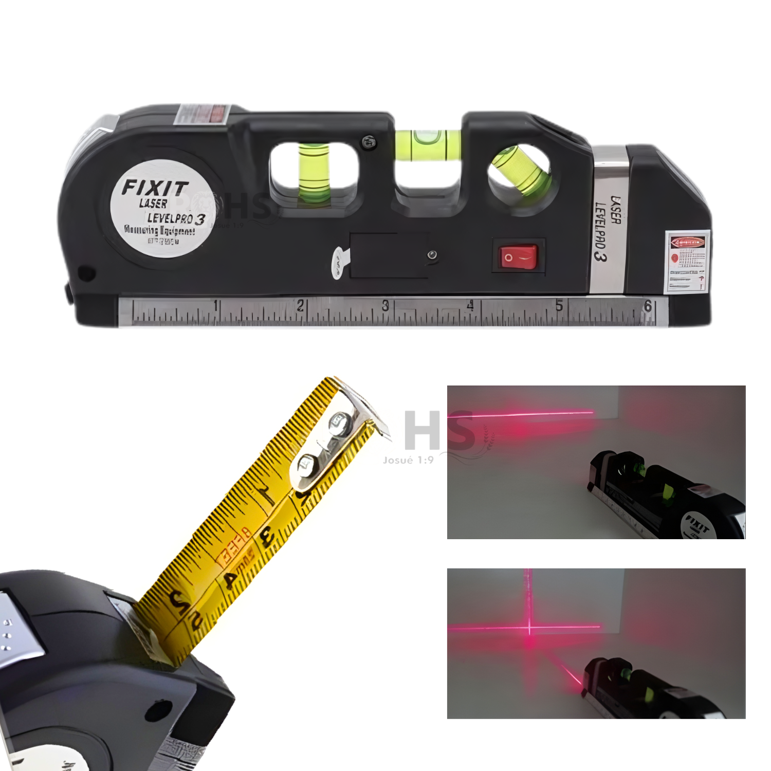 NIVEL LÁSER MULTIFUNCIONAL CON CINTA MÉTRICA Y REGLA INTEGRADA - 5