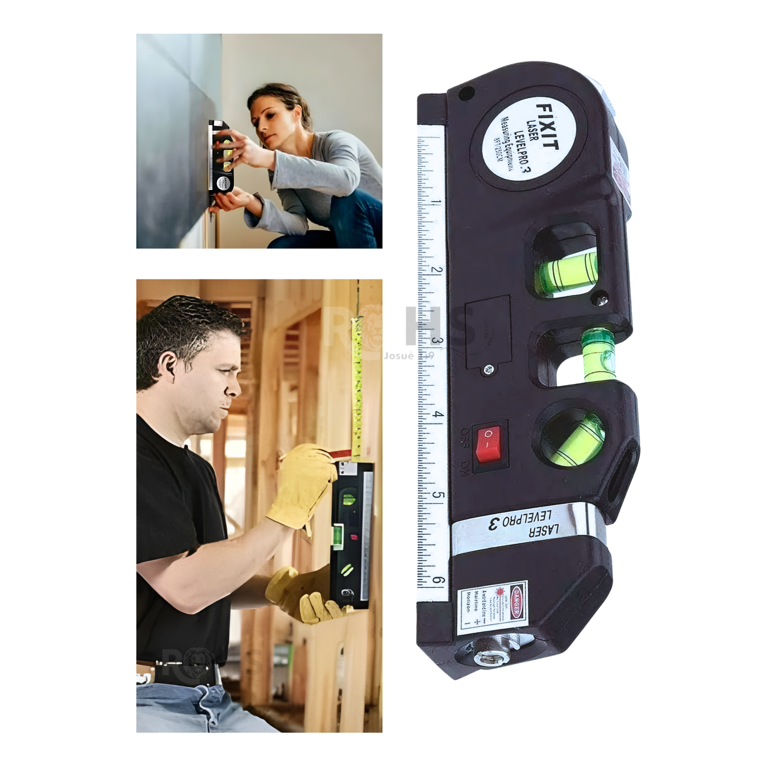 NIVEL LÁSER MULTIFUNCIONAL CON CINTA MÉTRICA Y REGLA INTEGRADA - 6