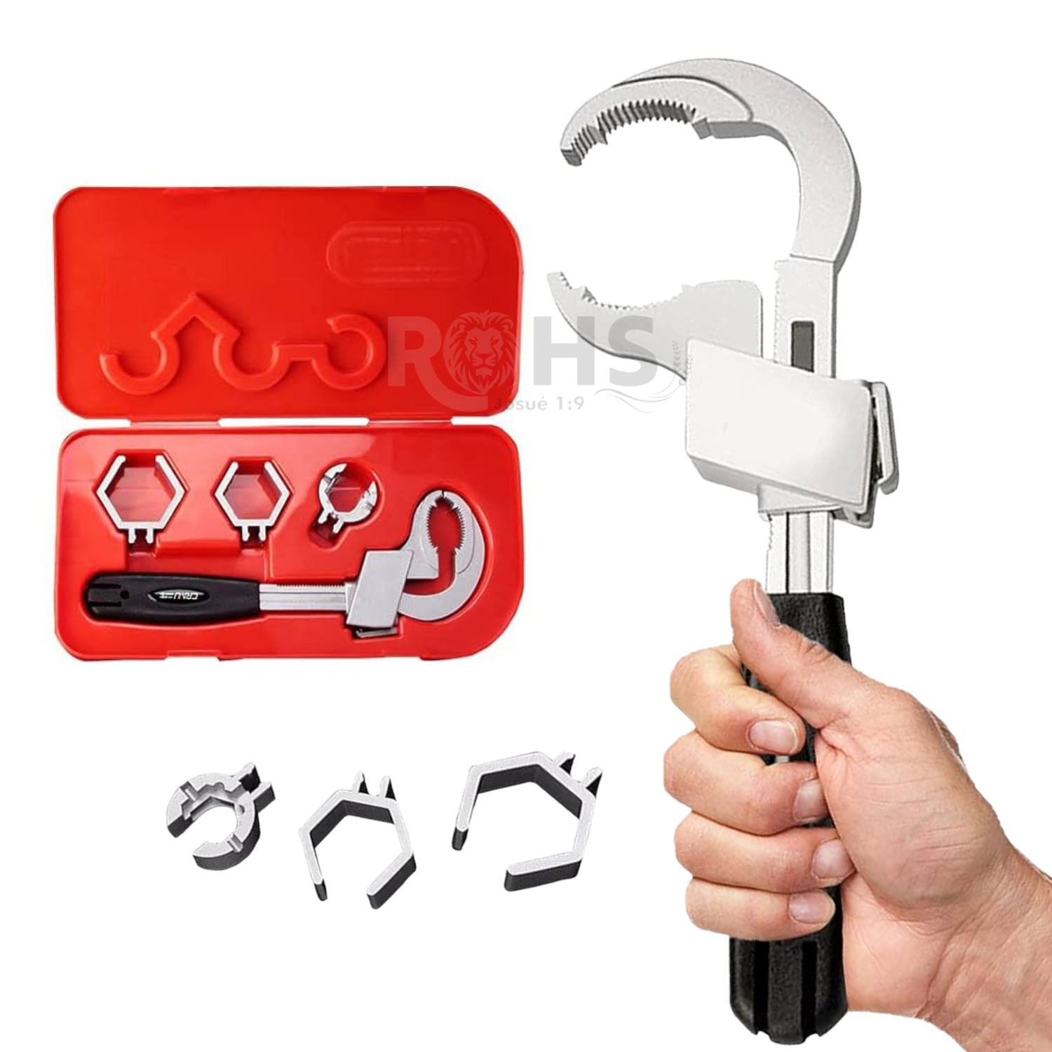 LLAVE DE GASFITERÍA AJUSTABLE MULTIUSO ACERO CON MANGO ERGONÓMICO - 1