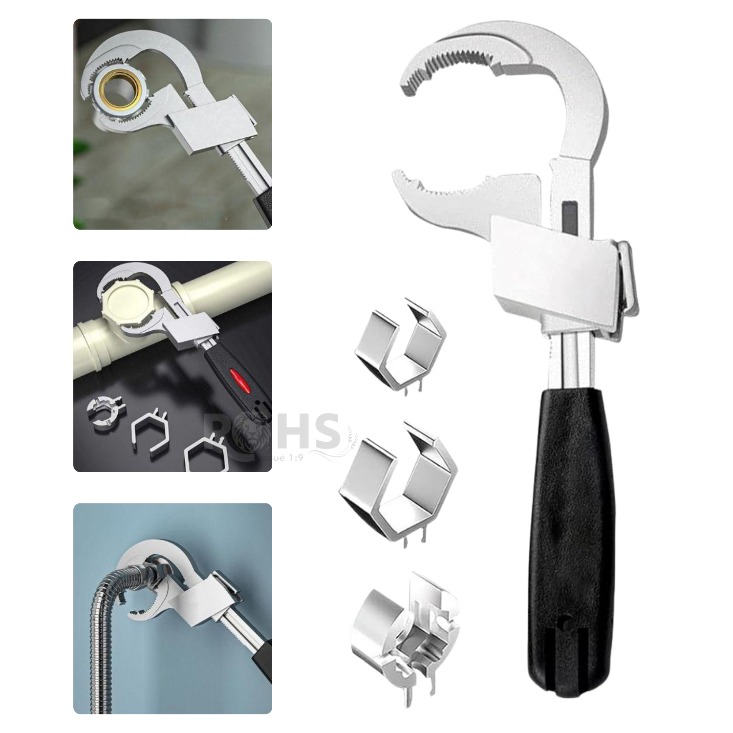 LLAVE DE GASFITERÍA AJUSTABLE MULTIUSO ACERO CON MANGO ERGONÓMICO - 2