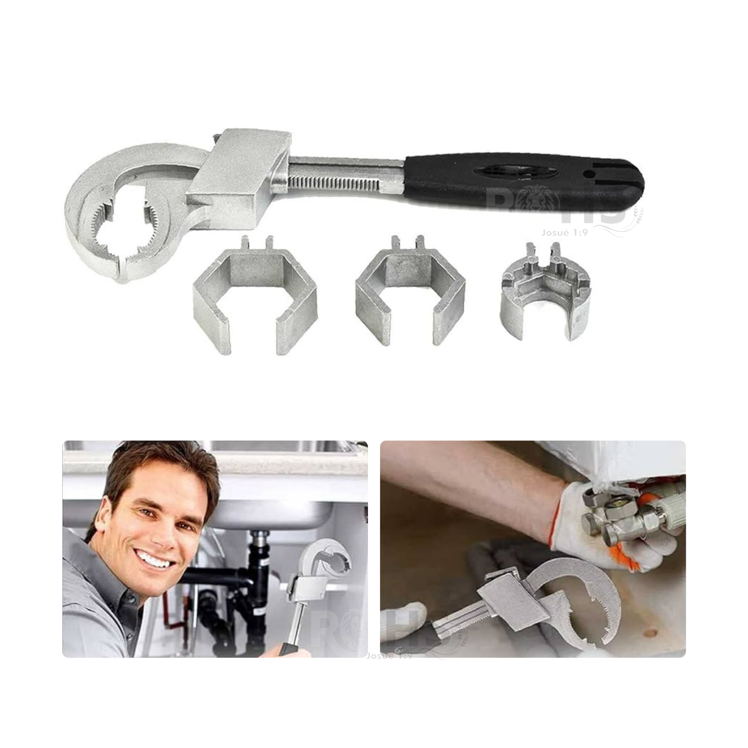 LLAVE DE GASFITERÍA AJUSTABLE MULTIUSO ACERO CON MANGO ERGONÓMICO - 3