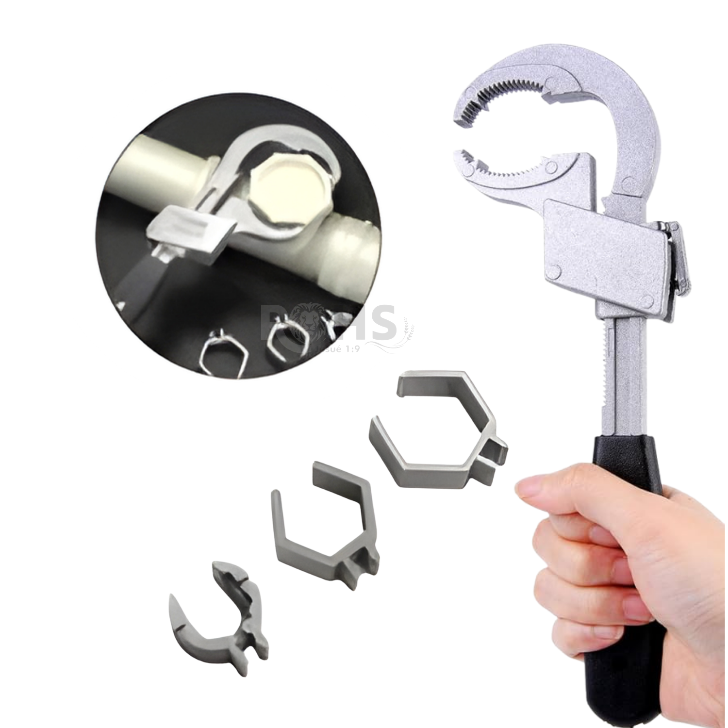 LLAVE DE GASFITERÍA AJUSTABLE MULTIUSO ACERO CON MANGO ERGONÓMICO - 4