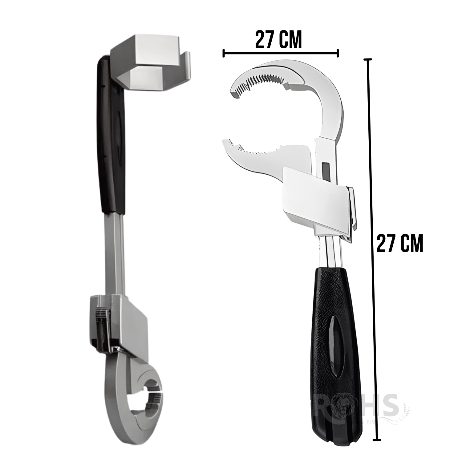 LLAVE DE GASFITERÍA AJUSTABLE MULTIUSO ACERO CON MANGO ERGONÓMICO - 5