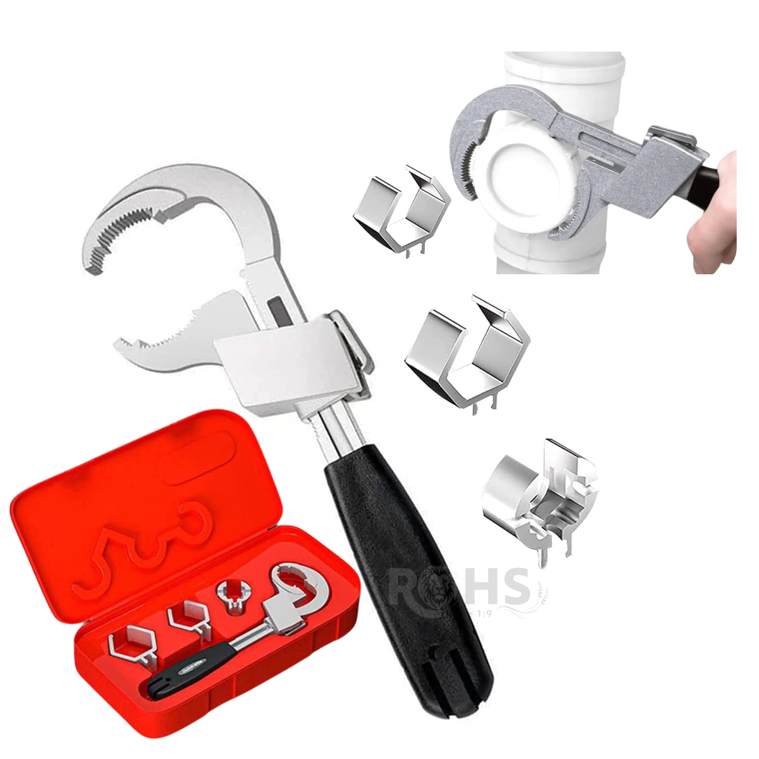 LLAVE DE GASFITERÍA AJUSTABLE MULTIUSO ACERO CON MANGO ERGONÓMICO - 7