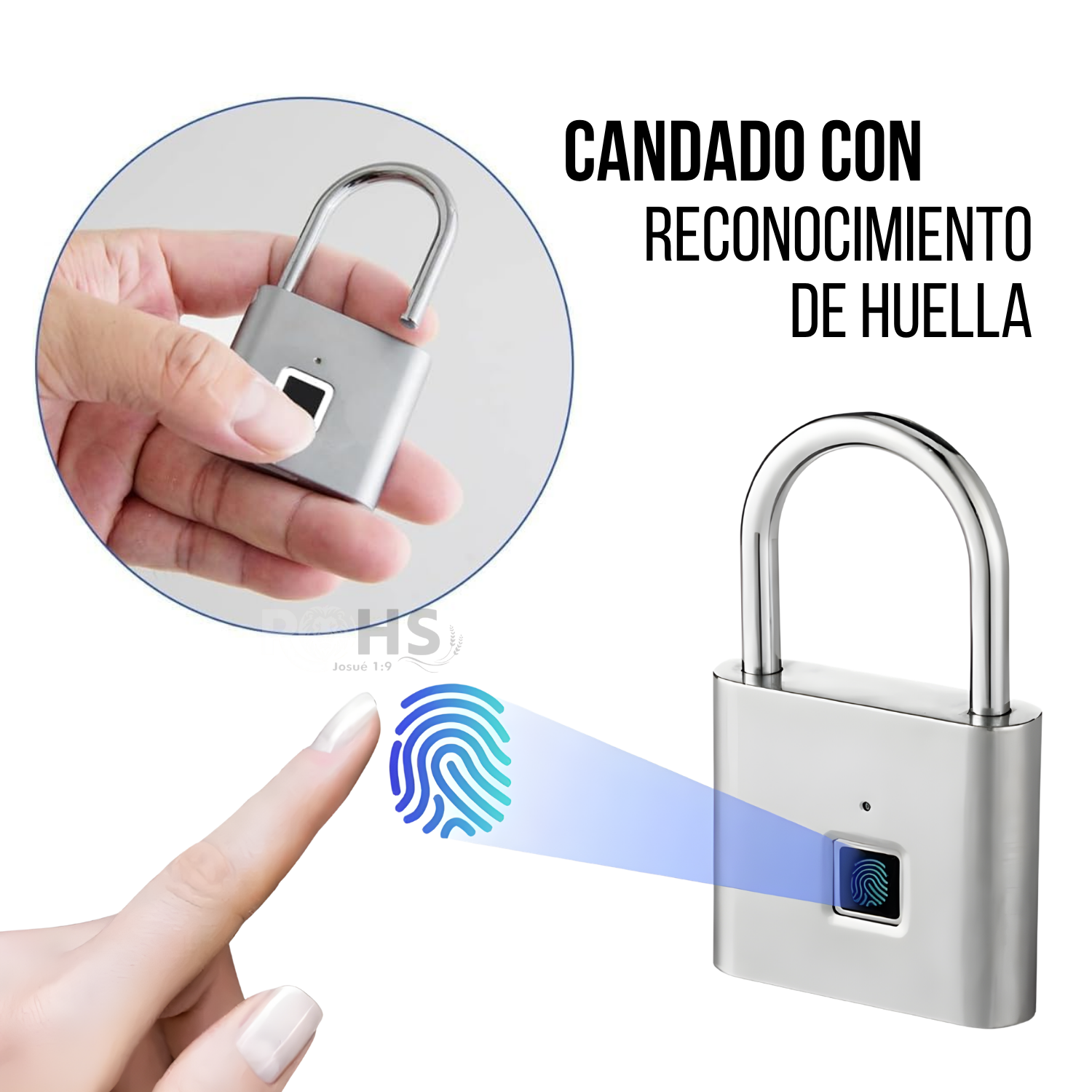 CANDADO INTELIGENTE CON HUELLA DIGITAL RECARGABLE TIPO C - 1