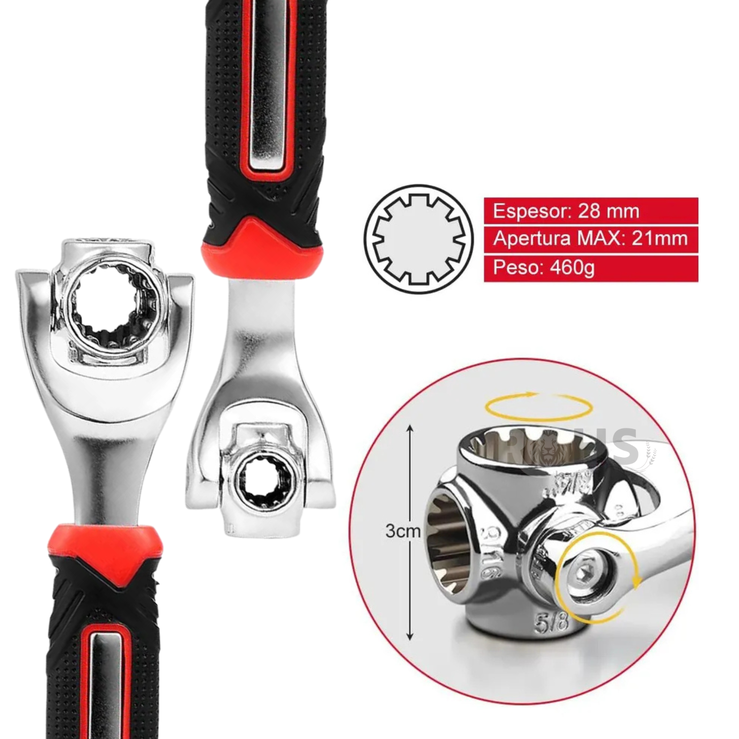 LLAVE UNIVERSAL 48 EN 1 MULTIFUNCIONAL AJUSTABLE ACERO CON MANGO ERGONÓMICO - 3