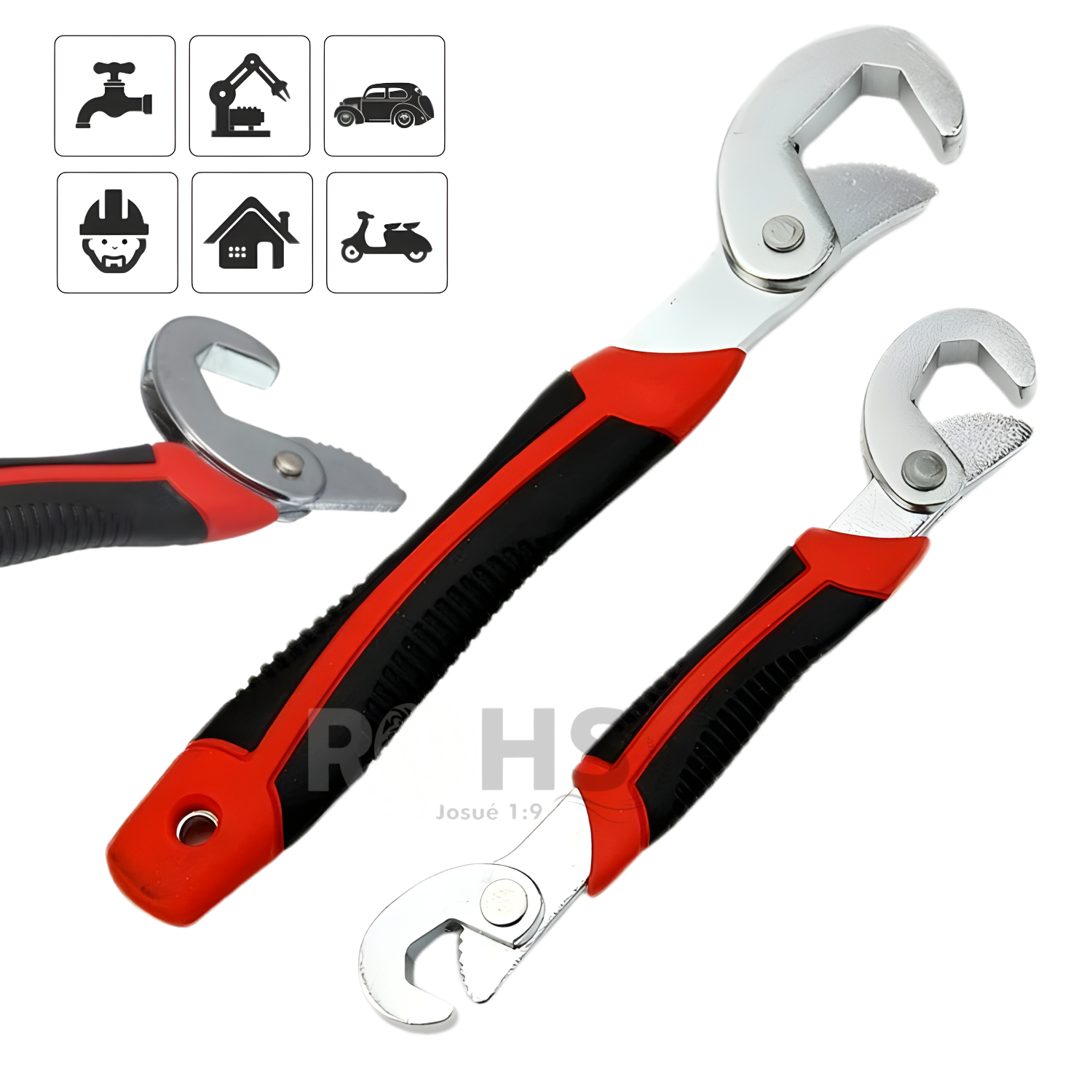 LLAVE UNIVERSAL AJUSTABLE MULTIUSO PARA TUERCAS Y TUBERÍAS CON MANGO ERGONÓMICO - 1