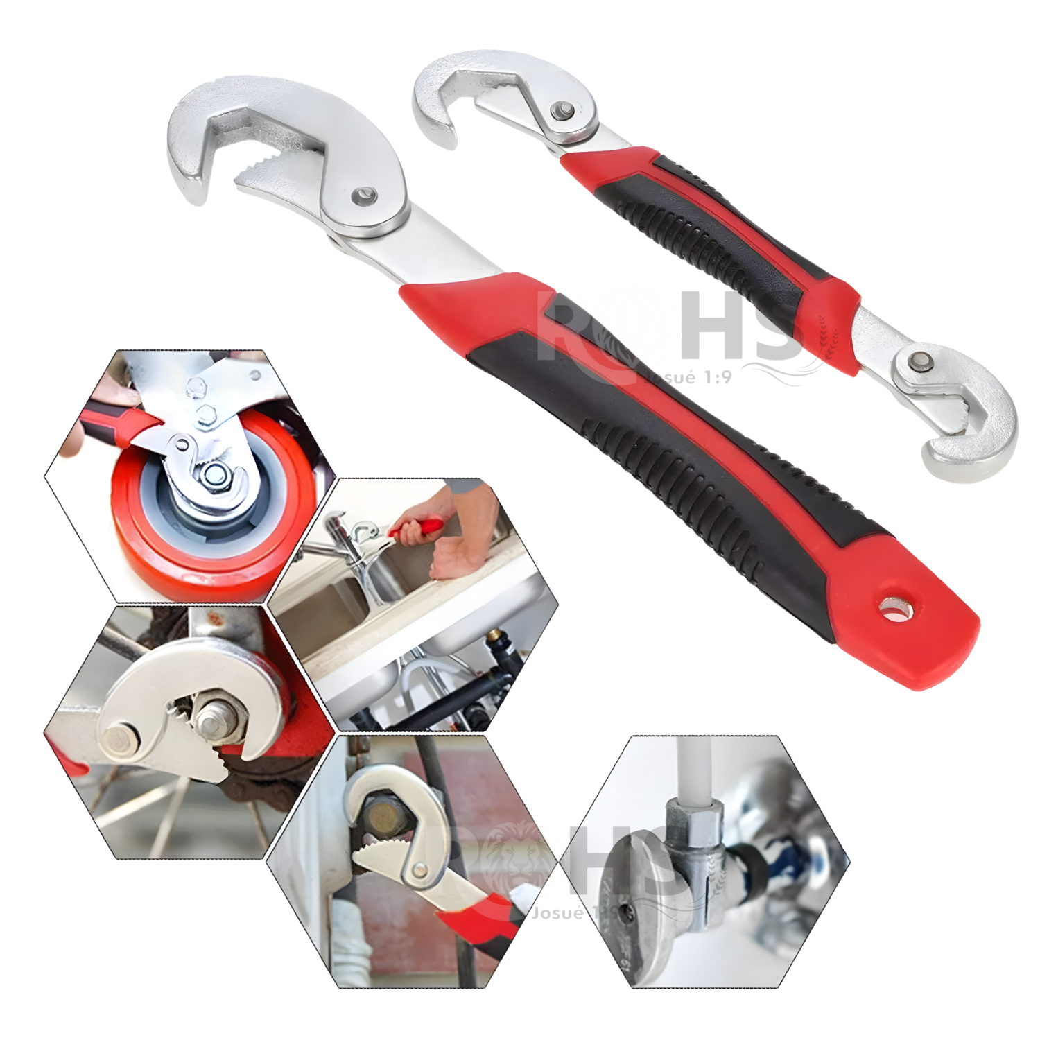 LLAVE UNIVERSAL AJUSTABLE MULTIUSO PARA TUERCAS Y TUBERÍAS CON MANGO ERGONÓMICO - 3
