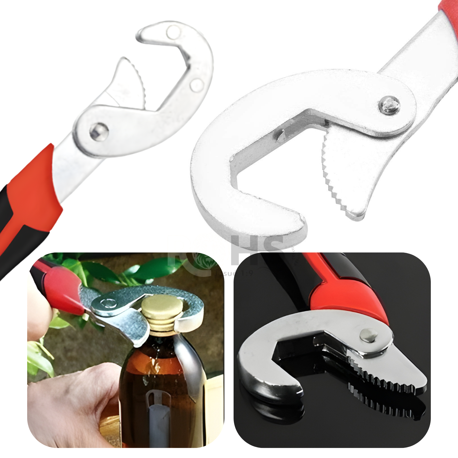 LLAVE UNIVERSAL AJUSTABLE MULTIUSO PARA TUERCAS Y TUBERÍAS CON MANGO ERGONÓMICO - 6