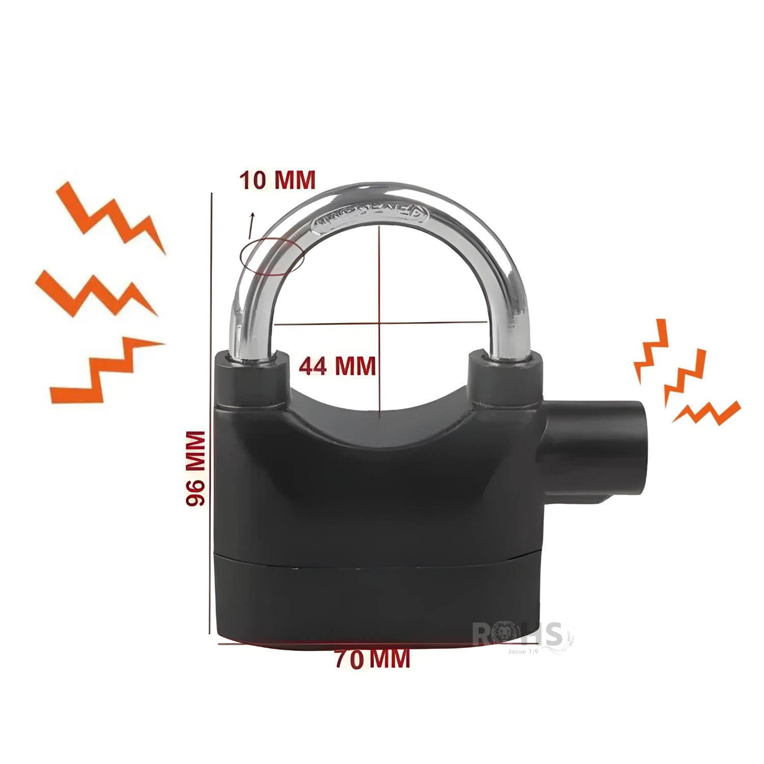 CANDADO DE SEGURIDAD CON ALARMA INTEGRADA Y LLAVES RESISTENTE AL AGUA - 7