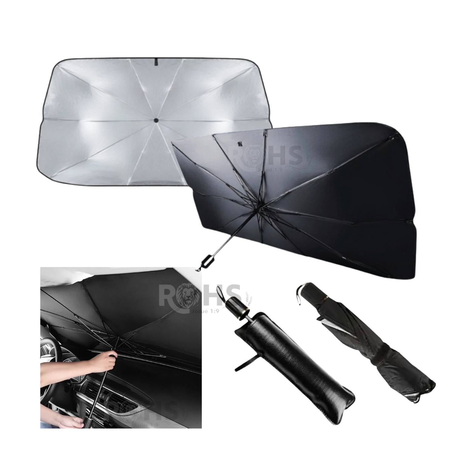 PARASOL PLEGABLE PARA PARABRISAS DE AUTO CON PROTECCIÓN SOLAR - 2