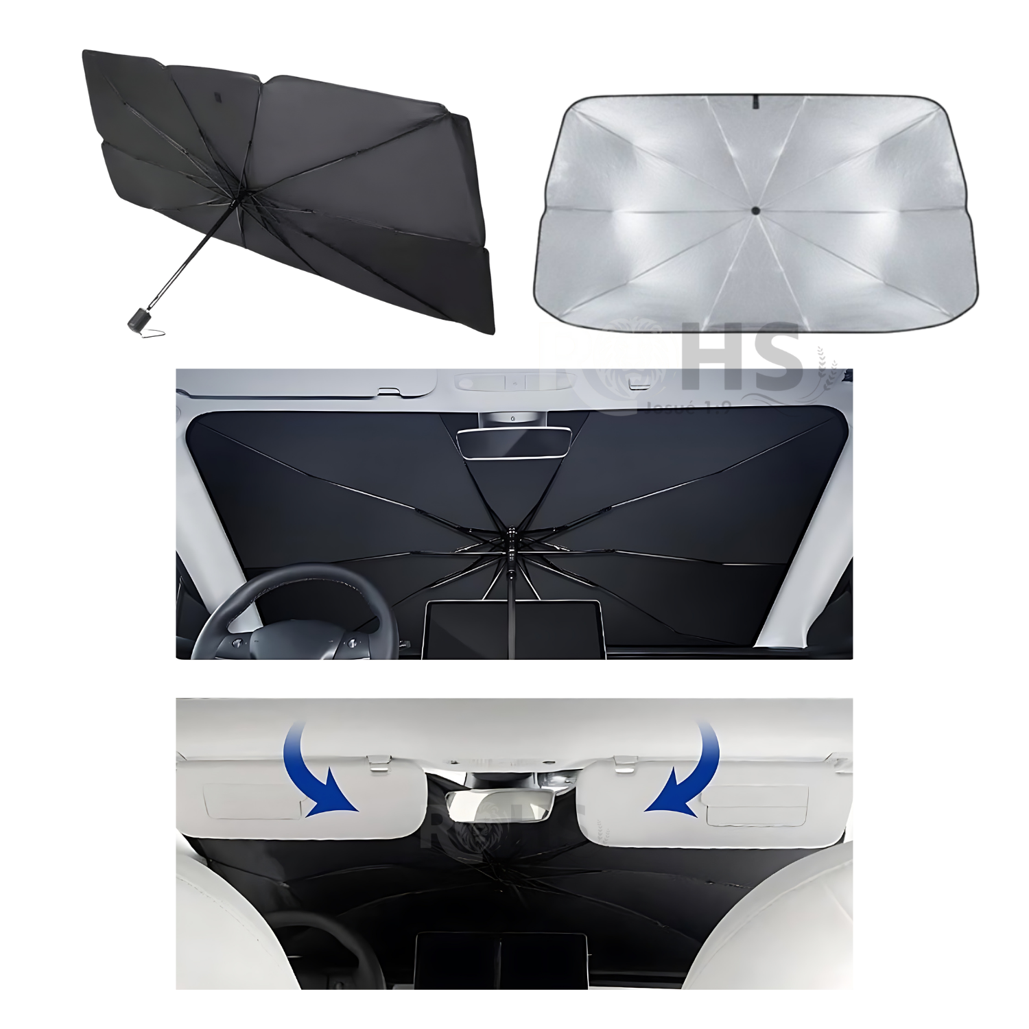 PARASOL PLEGABLE PARA PARABRISAS DE AUTO CON PROTECCIÓN SOLAR - 7