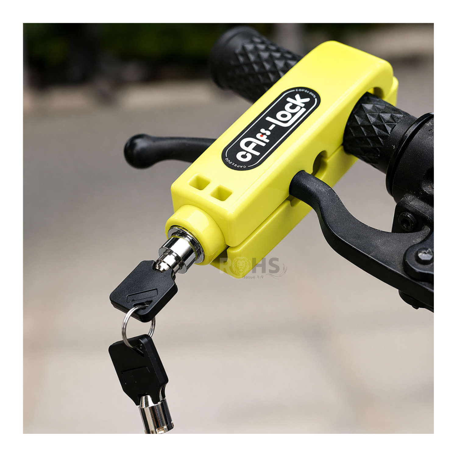 CANDADO ANTIRROBO PARA ACELERADOR DE MOTO AMARILLO - 4