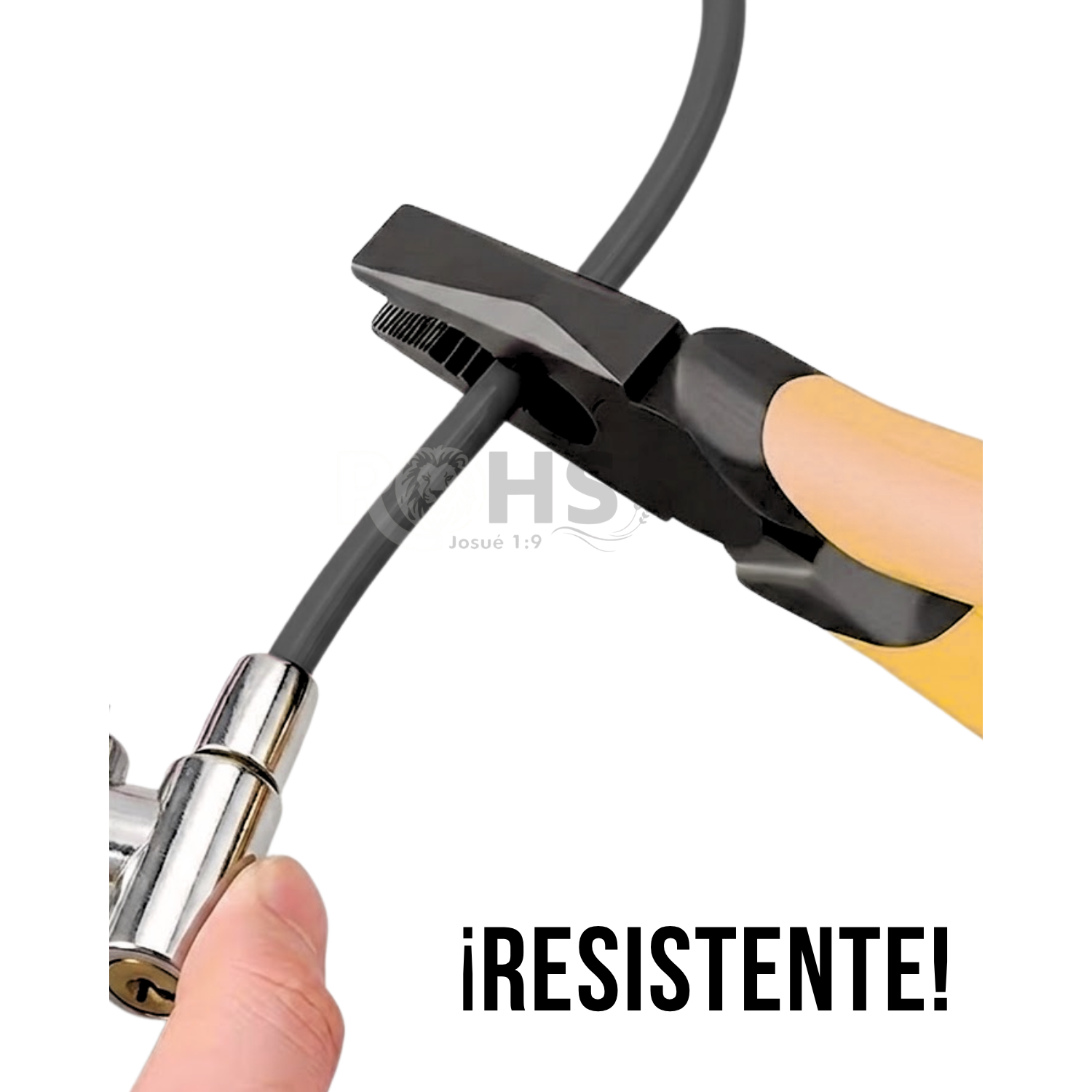 CANDADO PARA BICICLETA NEGRO 150 CM CABLE DE SEGURIDAD CON LLAVE ANTIRROBO - 6