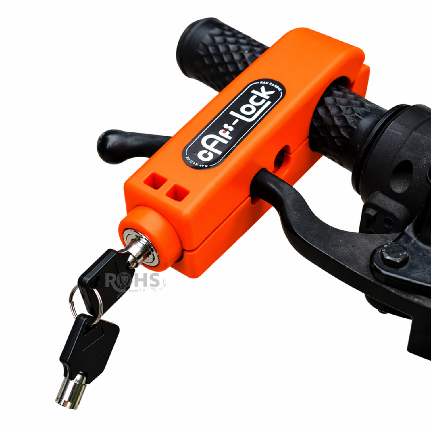 CANDADO ANTIRROBO PARA ACELERADOR DE MOTO NARANJA - 6