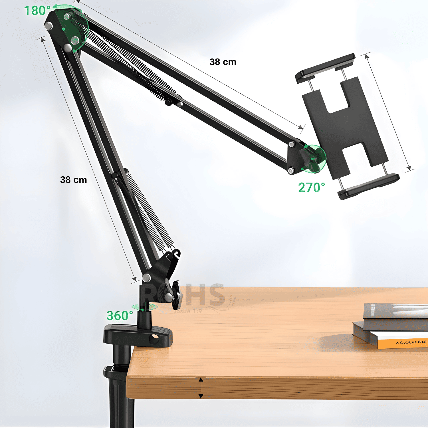 PACK 2 BRAZO DE ESCRITORIO AJUSTABLE PARA CELULAR Y MICRÓFONO CON SOPORTE FIJO Y ROTACIÓN FLEXIBLE - 2