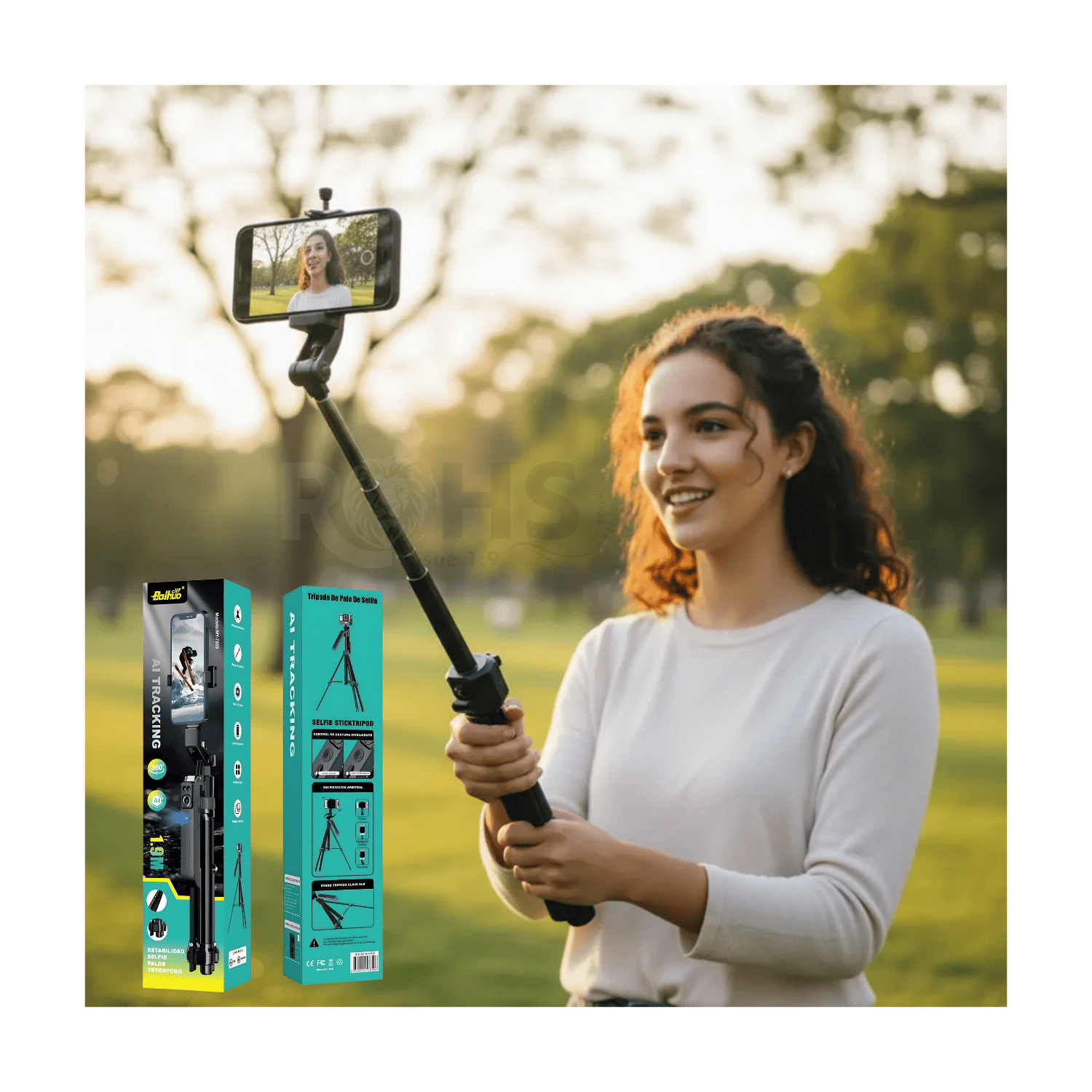 PACK 2 TRÍPODES PARA CELULAR CON SEGUIMIENTO INTELIGENTE 360° SENSOR DE MOVIMIENTO Y CONTROL REMOTO - 7