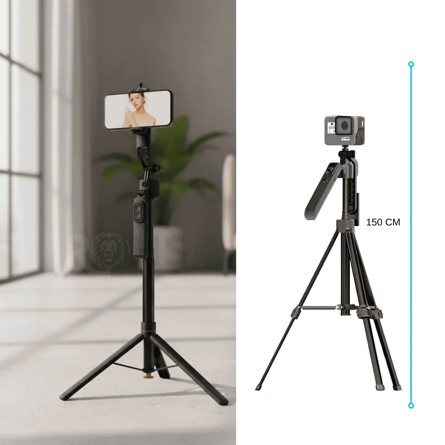 TRÍPODE PARA CELULAR CON SEGUIMIENTO INTELIGENTE 360° SENSOR DE MOVIMIENTO + LUZ RGB DE REGALO - 2