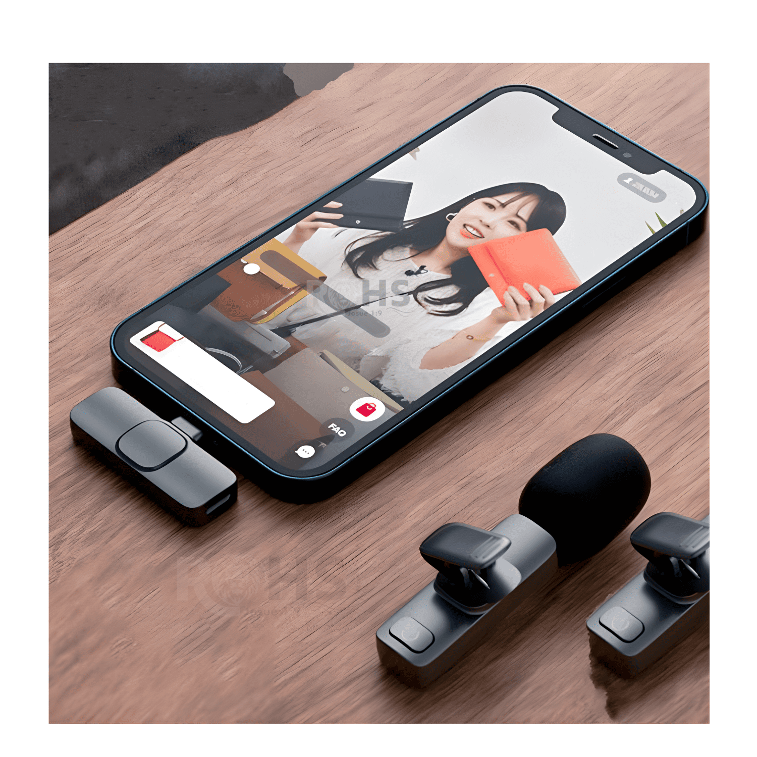 PACK 2 MICRÓFONOS INALÁMBRICO 2 EN 1 PARA IPHONE Y ANDROID K11 - 6