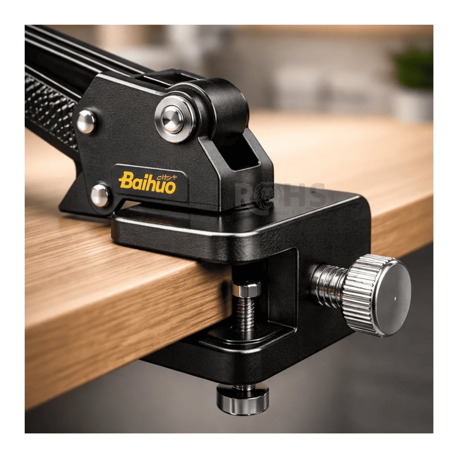 BRAZO DE ESCRITORIO AJUSTABLE PARA CELULAR Y MICRÓFONO CON SOPORTE FIJO Y ROTACIÓN FLEXIBLE - 5