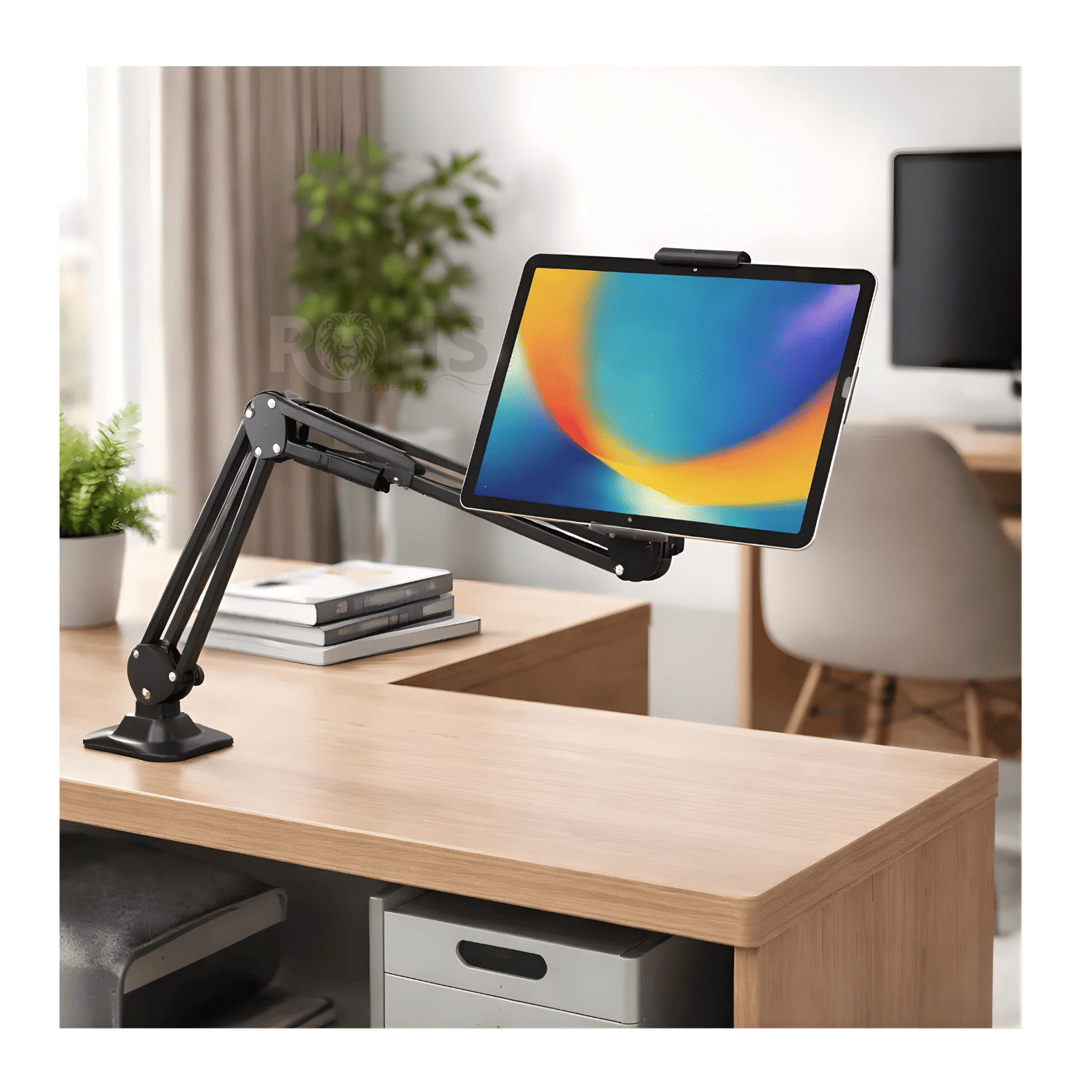 BRAZO DE ESCRITORIO AJUSTABLE PARA CELULAR Y MICRÓFONO CON SOPORTE FIJO Y ROTACIÓN FLEXIBLE - 6