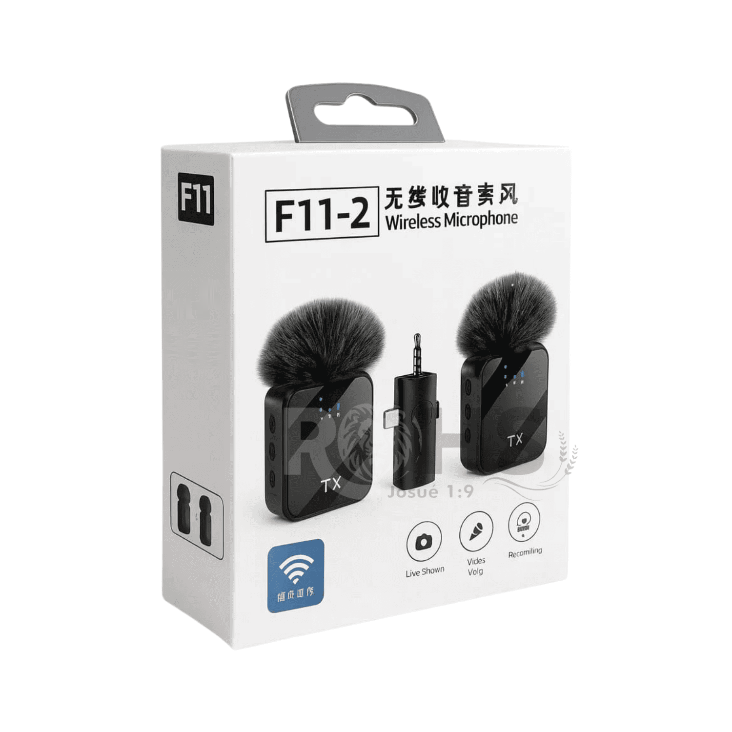 MICRÓFONO SOLAPERO INALÁMBRICO DUAL F11-2 CON CAPTACIÓN OMNIDIRECCIONAL Y CANCELACIÓN DE RUIDO - 5