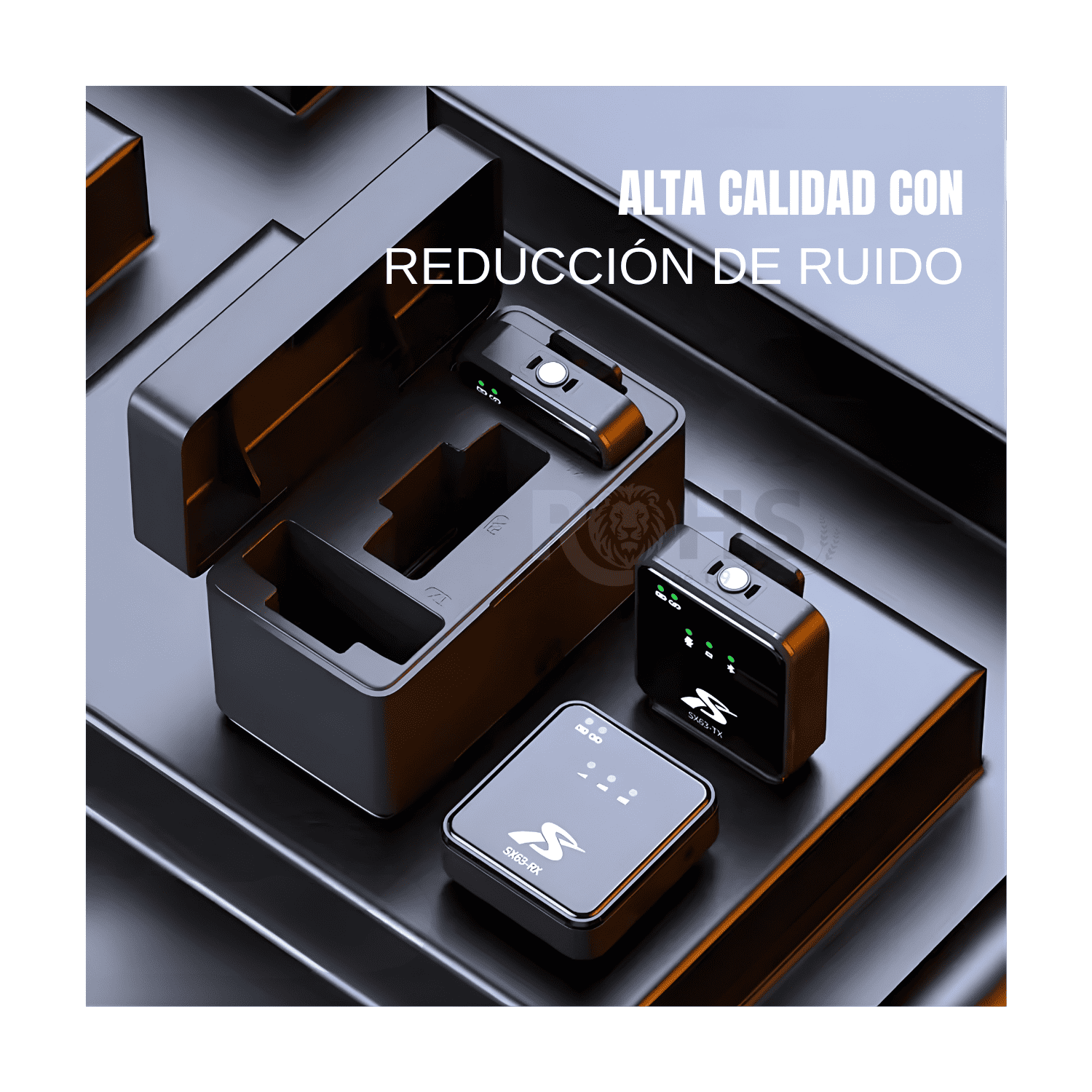 MICRÓFONO SOLAPERO INALÁMBRICO DUAL 4 EN 1 SX63 CON CANCELACIÓN DE RUIDO ALTA SENSIBILIDAD - 6