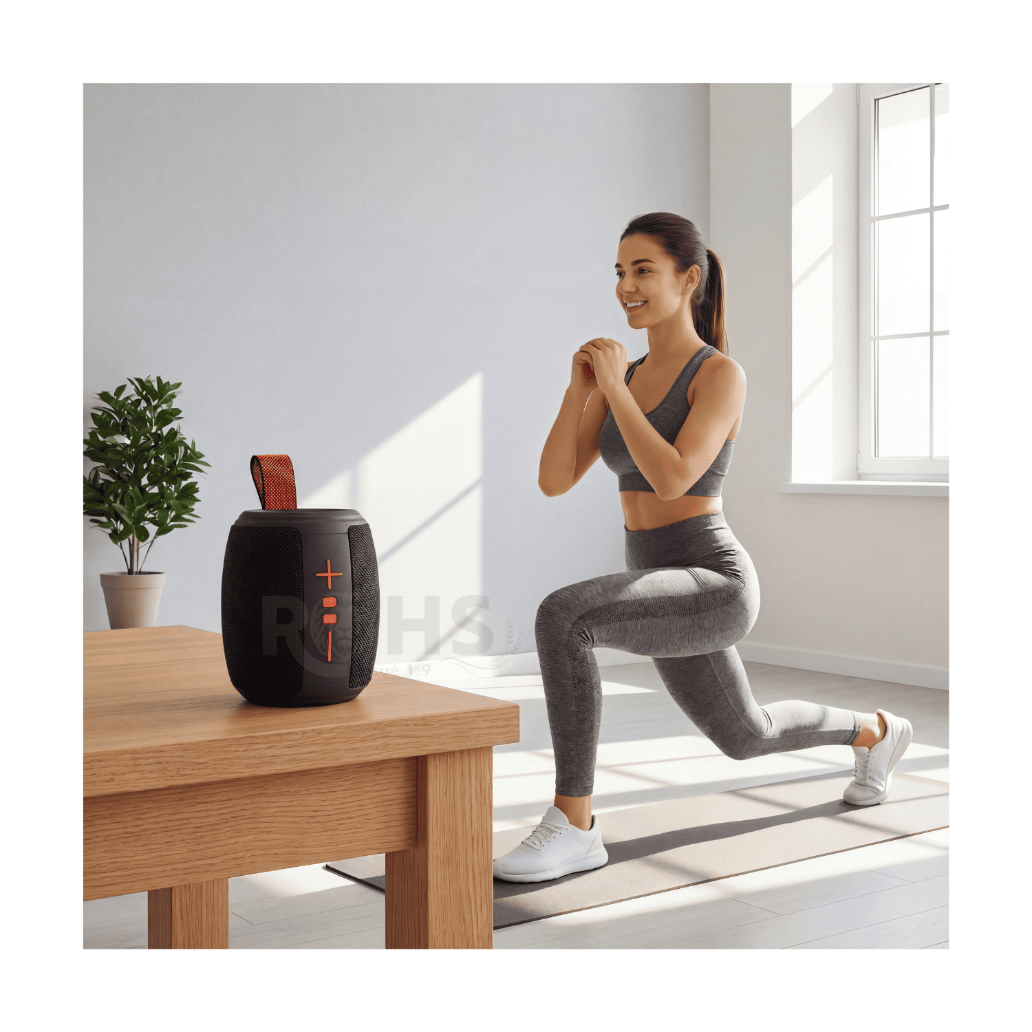 PARLANTE BLUETOOTH PORTÁTIL KIMISO KMS-288 20W CON LUCES LED RGB IPX5 Y TWS NEGRO - 3