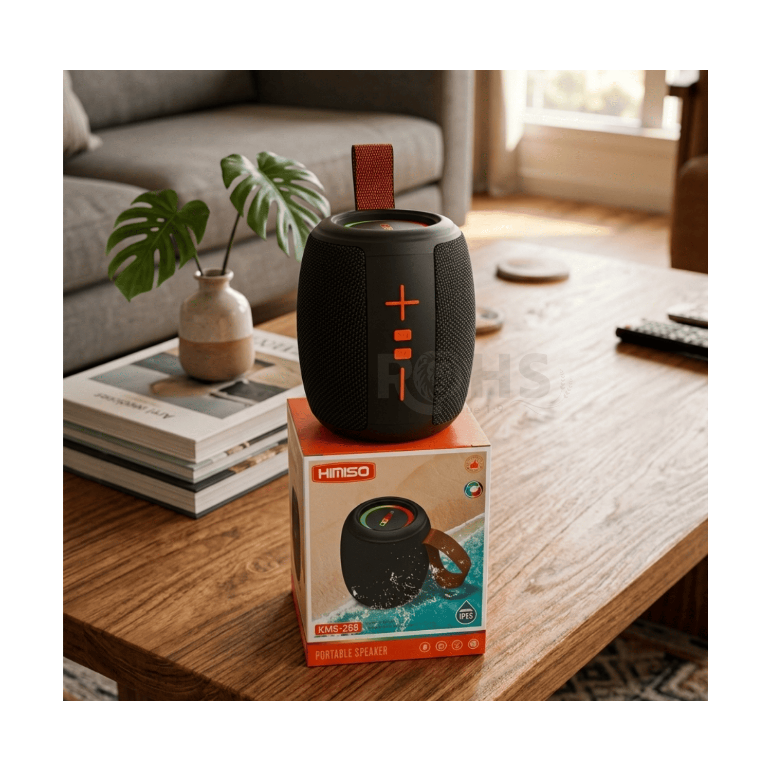 PARLANTE BLUETOOTH PORTÁTIL KIMISO KMS-288 20W CON LUCES LED RGB IPX5 Y TWS NEGRO - 7