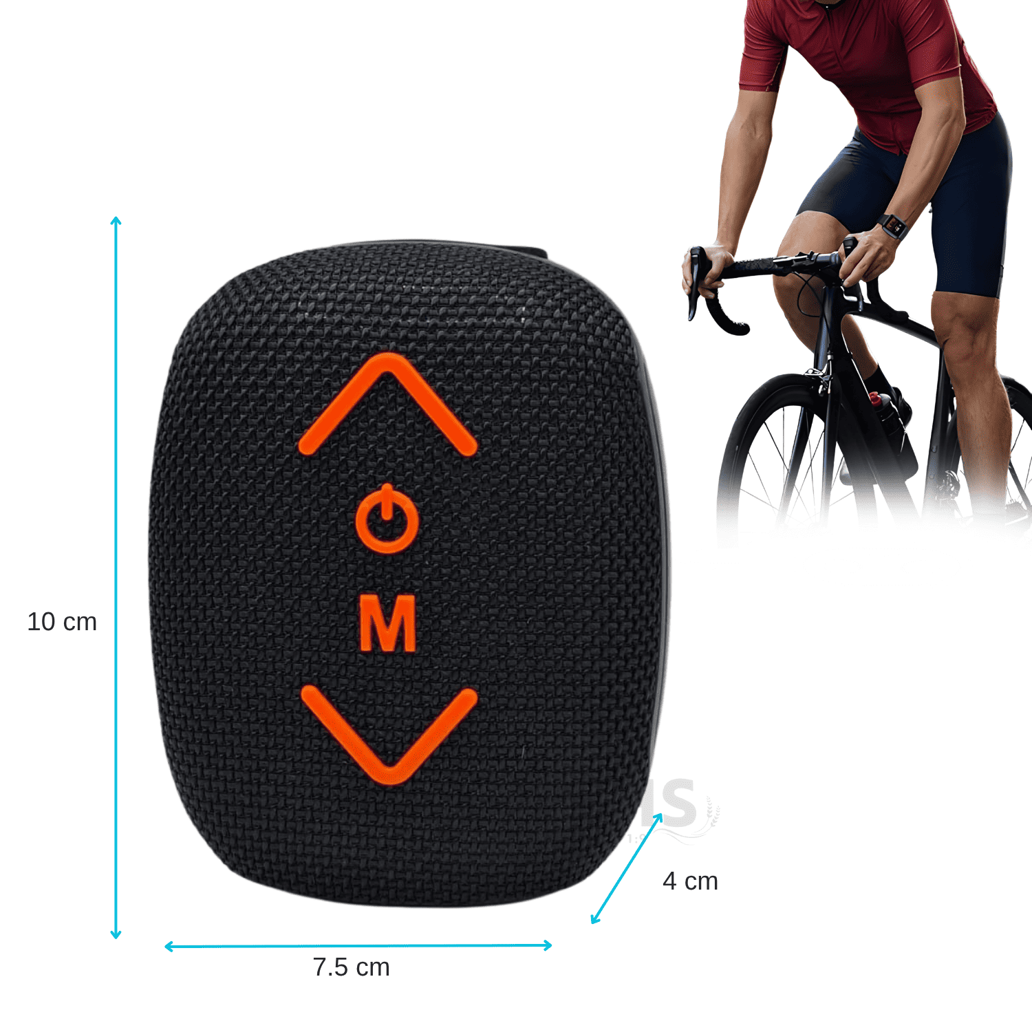 PARLANTE BLUETOOTH PARA BICICLETA Y MOTO KIMISO KMS-299 7W IPX6 CON SOPORTE Y CARGA TIPO C NEGRO - 2