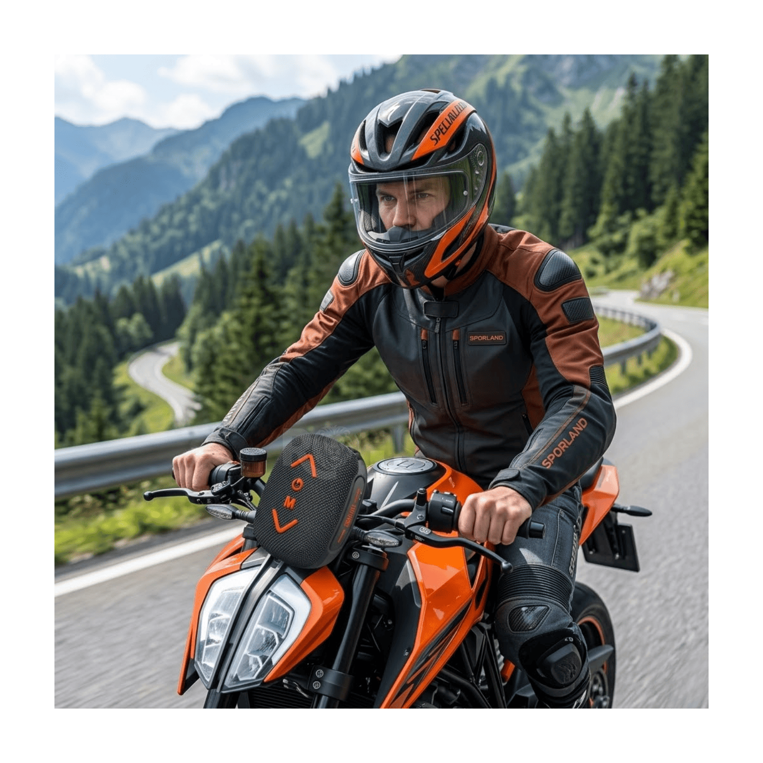PARLANTE BLUETOOTH PARA BICICLETA Y MOTO KIMISO KMS-299 7W IPX6 CON SOPORTE Y CARGA TIPO C NEGRO - 3