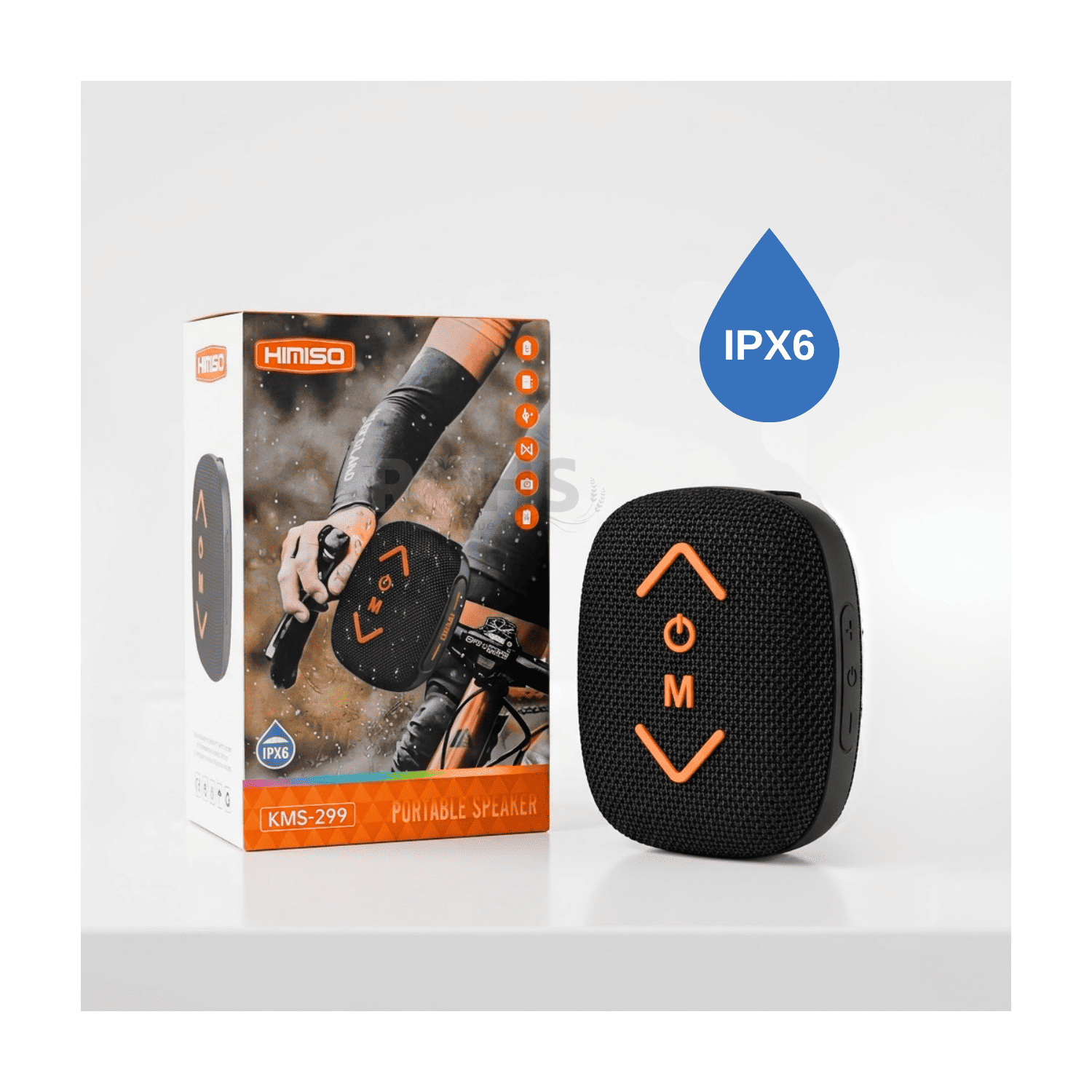 PARLANTE BLUETOOTH PARA BICICLETA Y MOTO KIMISO KMS-299 7W IPX6 CON SOPORTE Y CARGA TIPO C NEGRO - 6