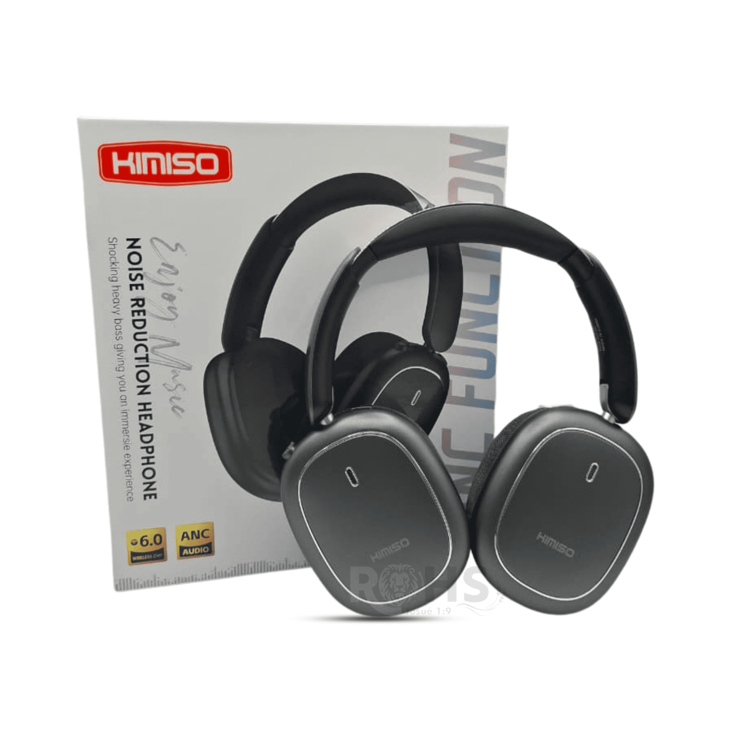 HEADPHONES BLUETOOTH INALÁMBRICOS KIMISO K600 ANC CON CANCELACIÓN DE RUIDO SONIDO EQUILIBRADO NEGRO - 1